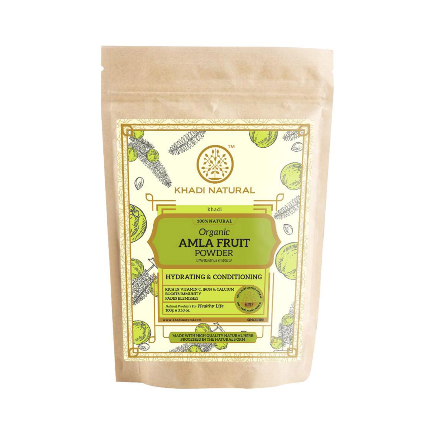 Khadi Natural Amla Fruit Organic Powder (100g)