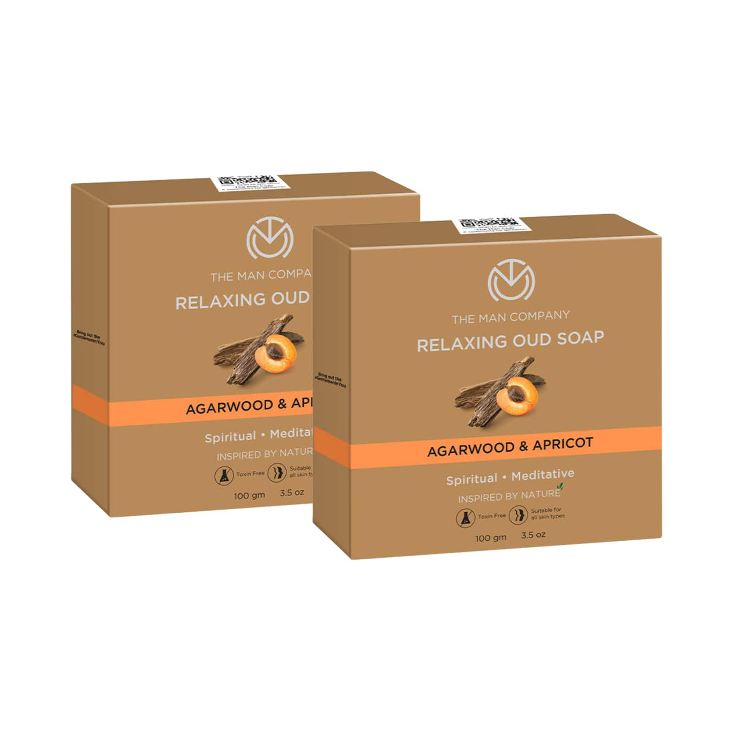 The Man Company | The Man Company Agarwood & Apricot Relaxing Oud Soap Set (2Pcs)