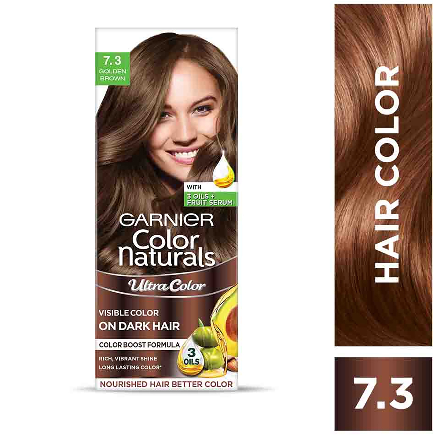 Garnier | Garnier Color Naturals Creme Riche Hair Color - Shade 7.3 Golden Brown (55ml + 50g)