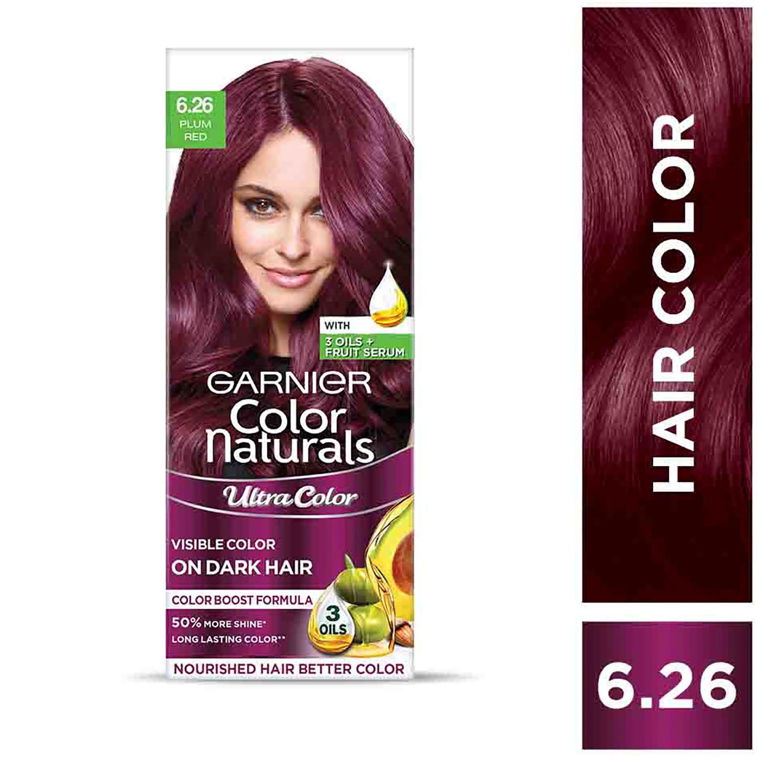 Garnier | Garnier Color Naturals Creme Riche Hair Color - Shade 6.26 Plum Red (55ml + 50g)