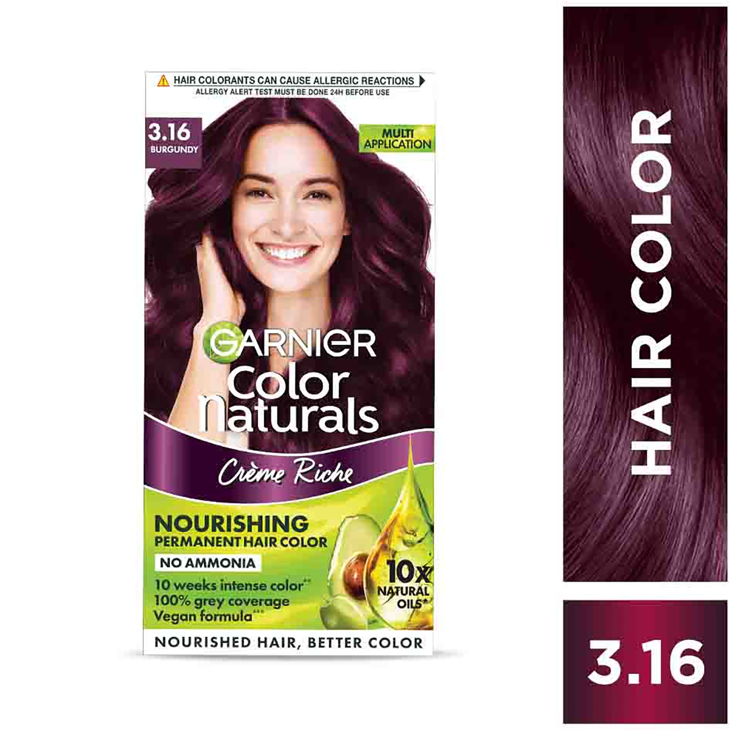 Garnier | Garnier Color Naturals Creme Hair Color - 3.16 Burgundy (70ml+60g)