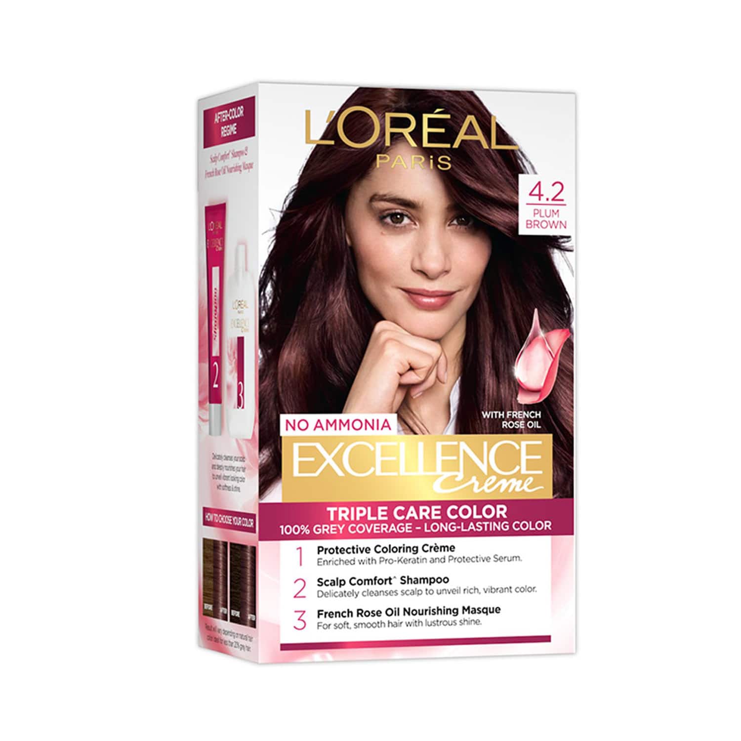 L'Oreal Paris | L'Oreal Paris Excellence Creme Hair Color, 4.2 Plum Brown, 72ml+100g