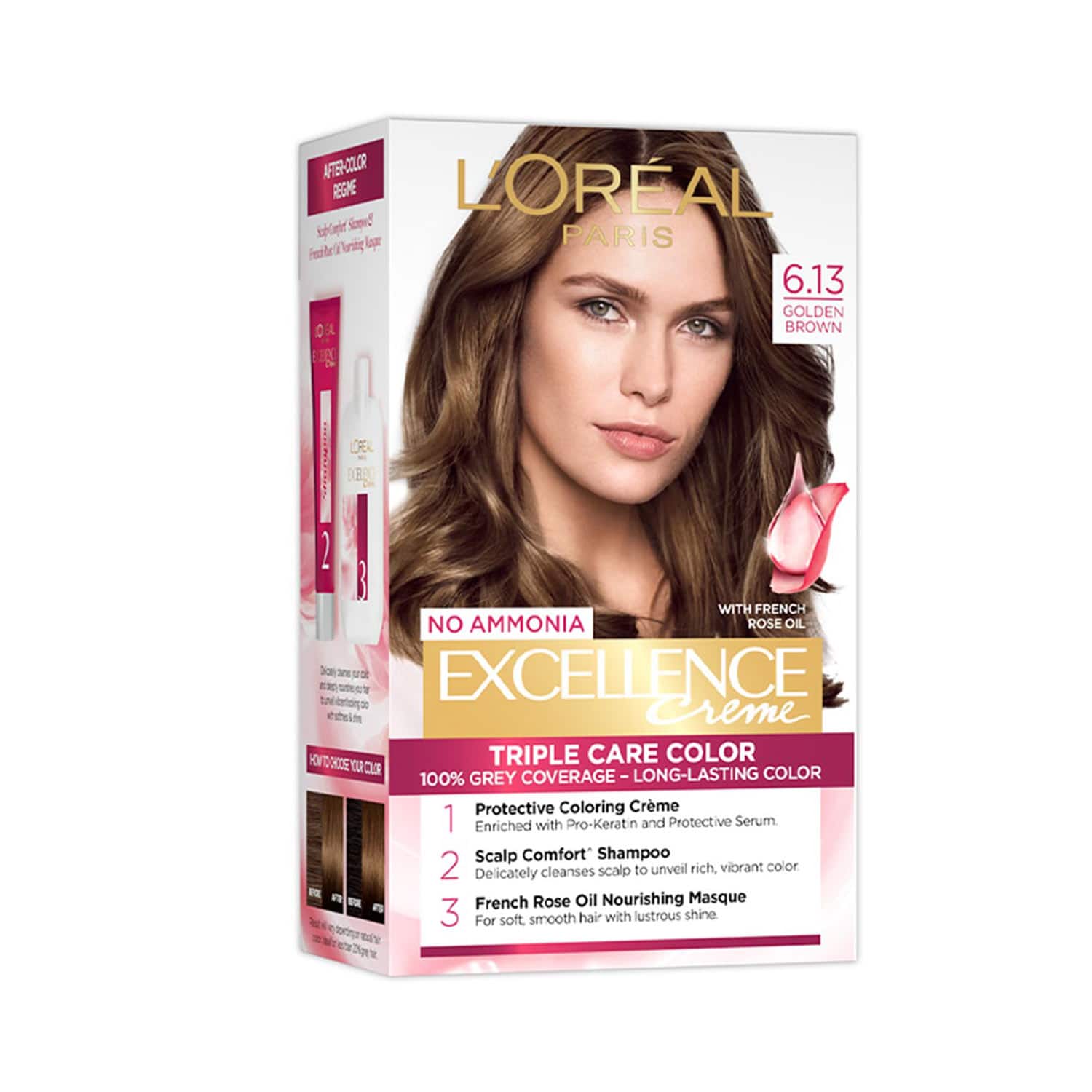 L'Oreal Paris | L'Oreal Paris Excellence Creme Hair Color, 6.13 Golden Brown, 72ml+100g