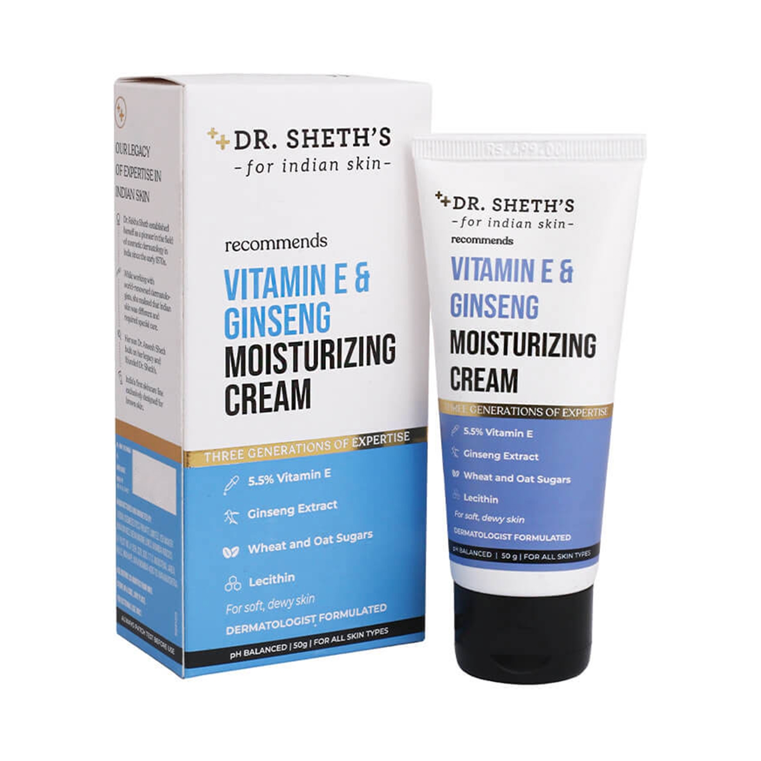 Dr. Sheth's | Dr. Sheth's Vitamin E & Ginseng Moisturizing Cream (50g)