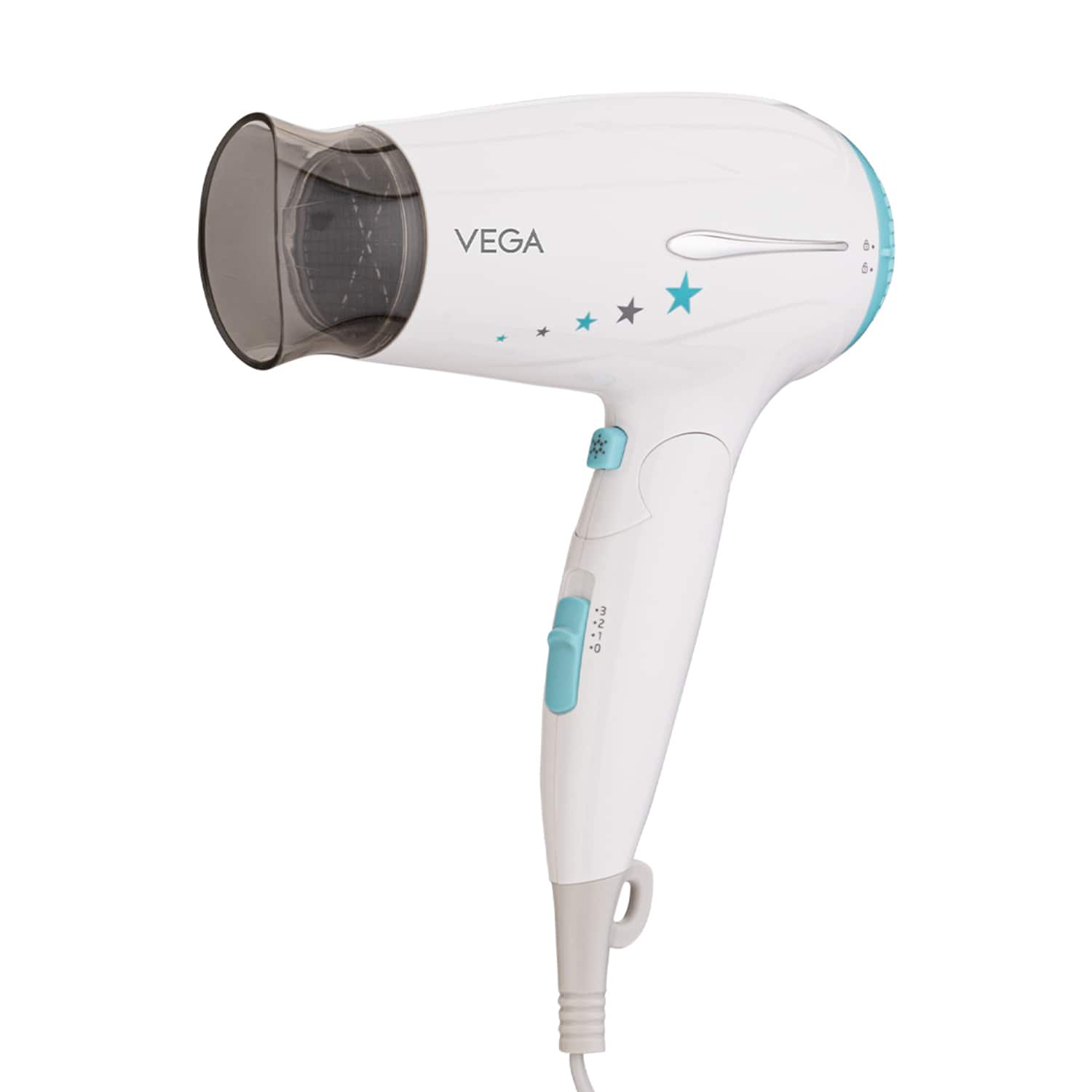 Vega | Vega insta Wave 1600w Powerful & Foldable Hair Dryer with Cool Shot (VHDH-22) White (417 g)