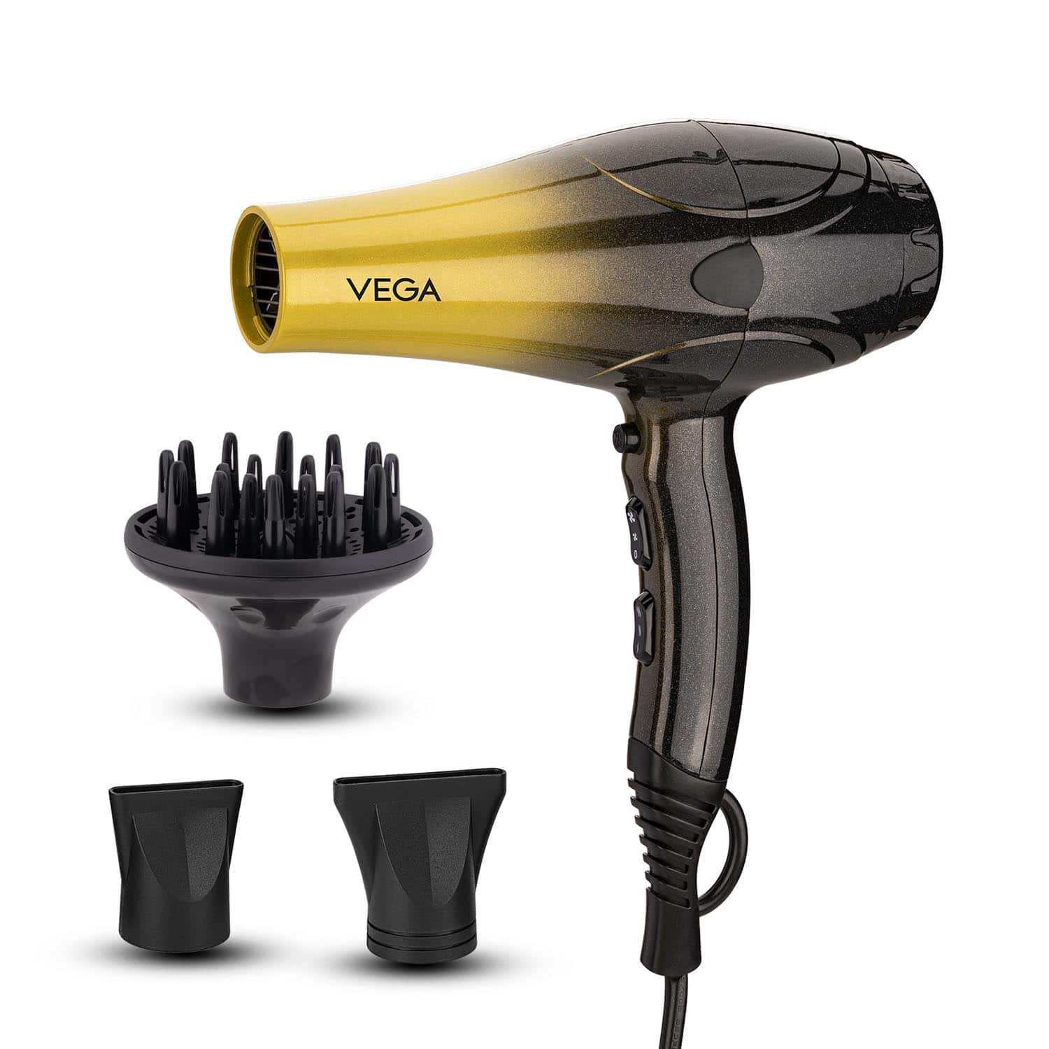 Vega | Vega Super Pro 2400W Professional Hair Dryer with Diffuser 2 Nozzle & Travel Pouch (VHDP-04) (549 g)