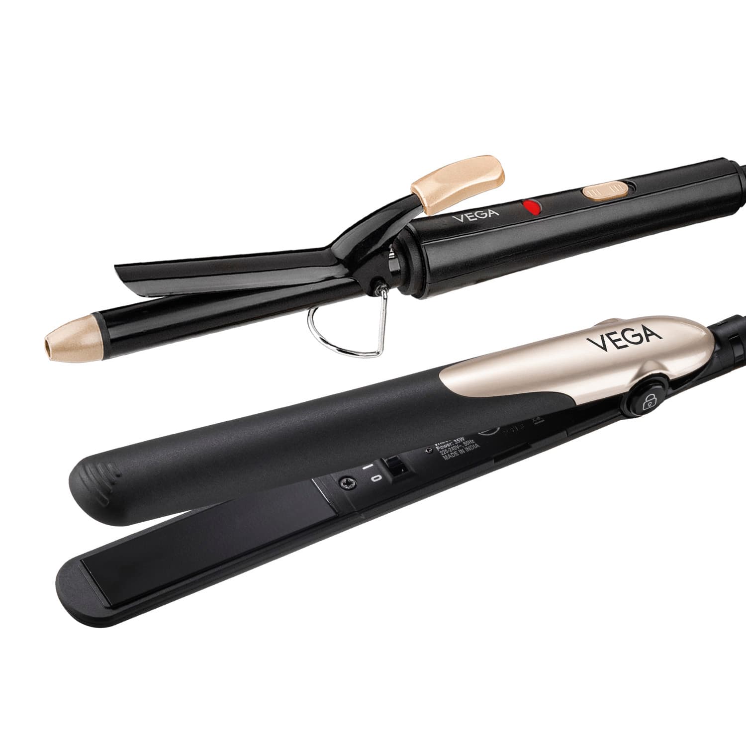 Vega | Vega Miss Dazzle Styling Set for Women Hair Straightener with 19mm Barrel Hair Curler VHSS-02(549 g)
