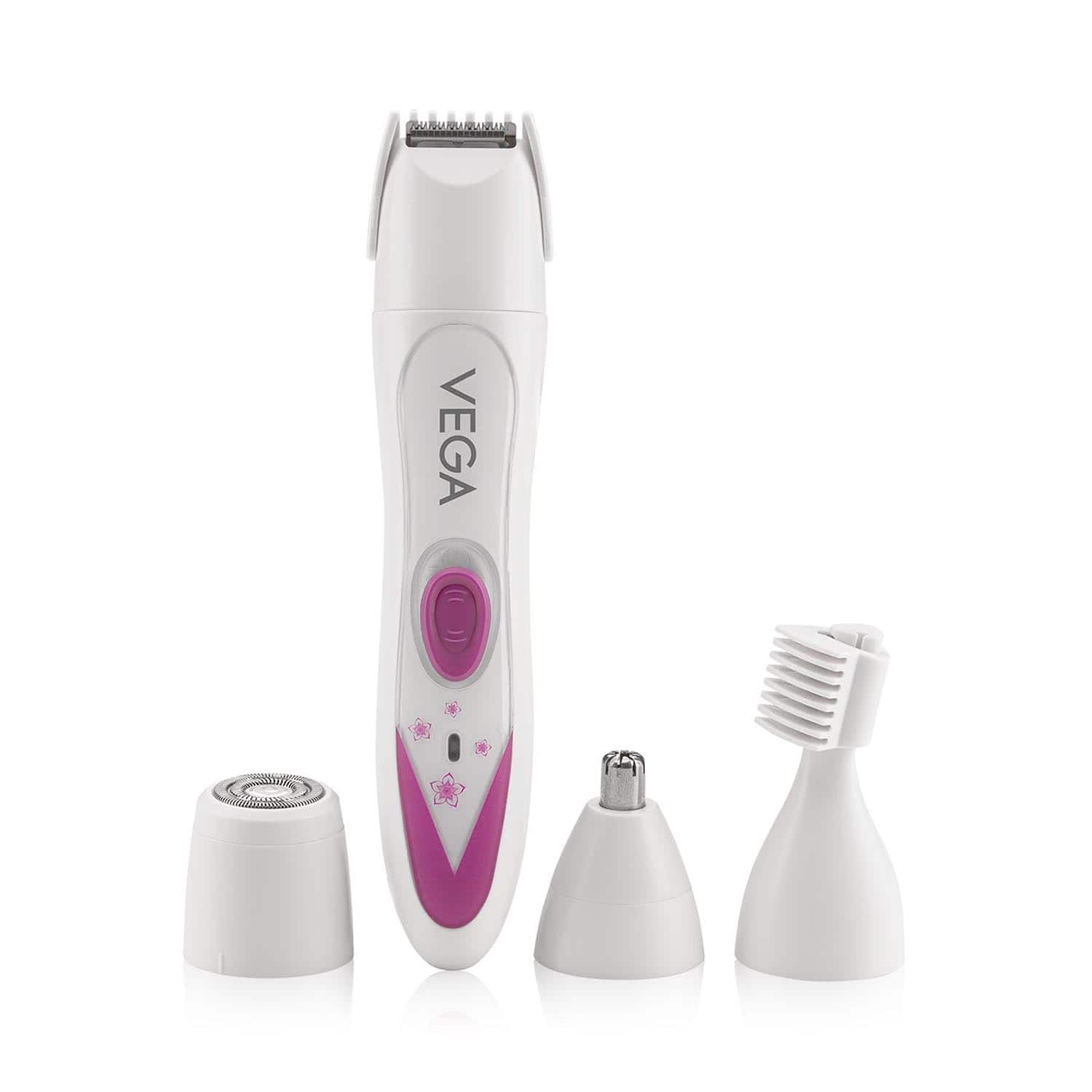 Vega | Vega Feather Touch 4-in-1 Trimmer for Women Trimming Eyebrow Face & Bikini Area (VHBT-03) (123 g)