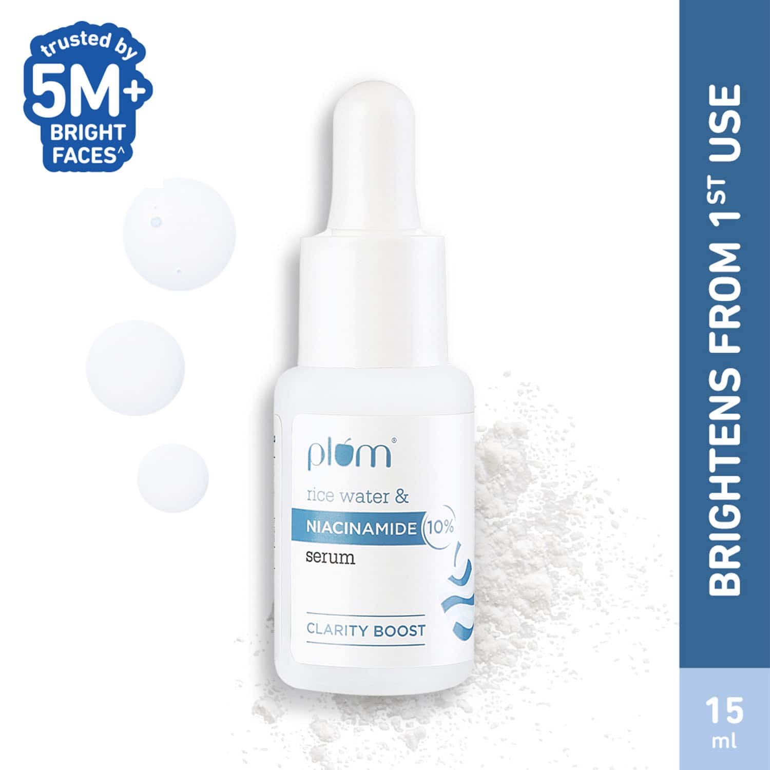 Plum | Plum 10% Niacinamide Brightening Face Serum, Rice Water & Ferment-Fades Blemishes & Acne Mark (15ml)