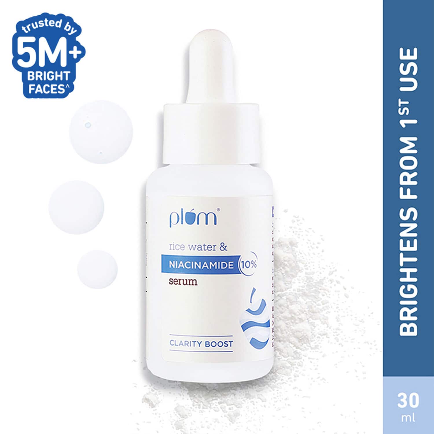 Plum | Plum 10% Niacinamide Brightening Face Serum, Rice Water & Ferment-Fades Blemishes & Acne Mark (30ml)