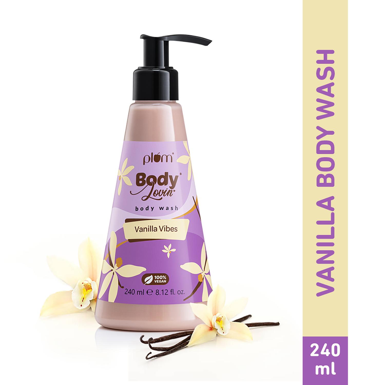 Plum | Plum BodyLovin' Vanilla Vibes Shower Gel|SLS-Free|Warm Vanilla Fragrance|Body Wash  (240 ml)