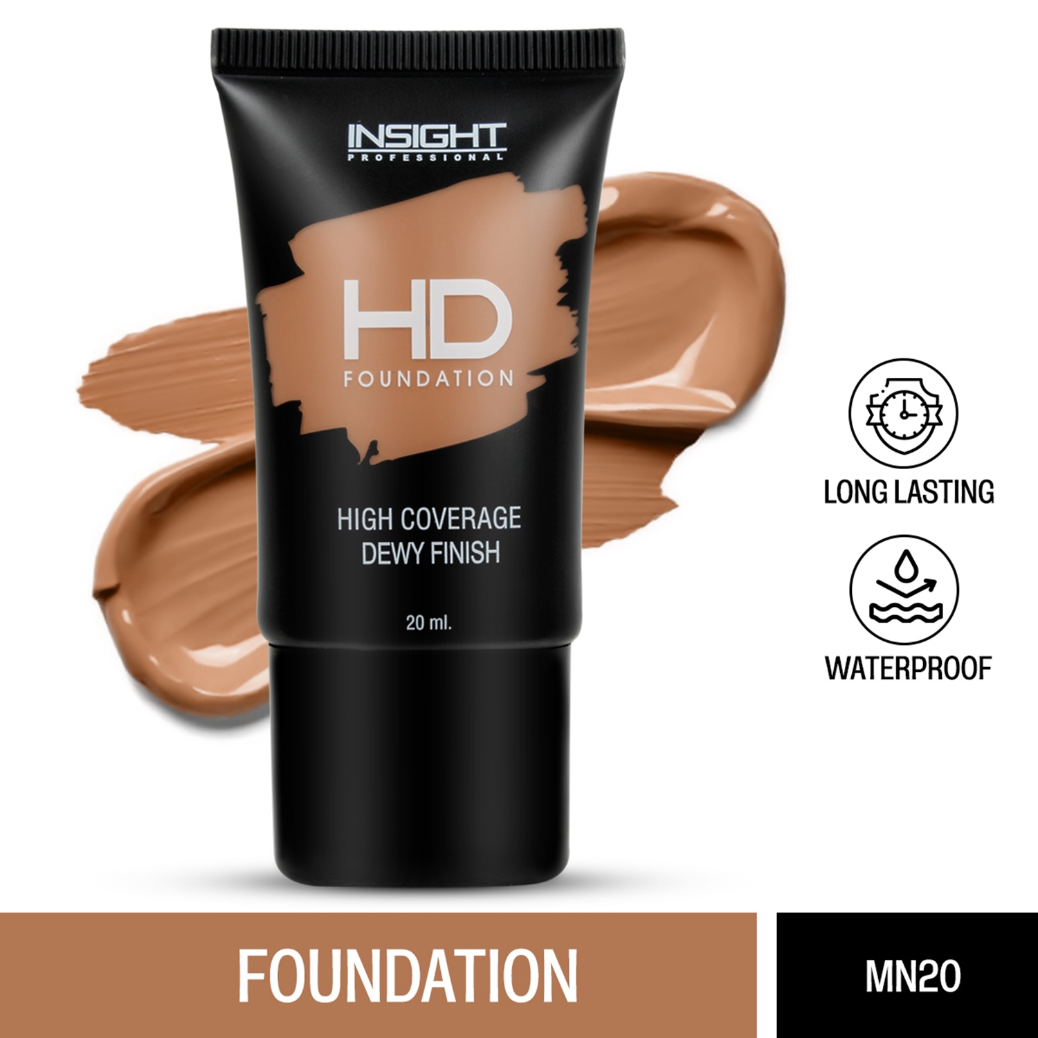 Insight Cosmetics | Insight Cosmetics Dewy Finish Professional HD Foundation - MN 20 (20ml)