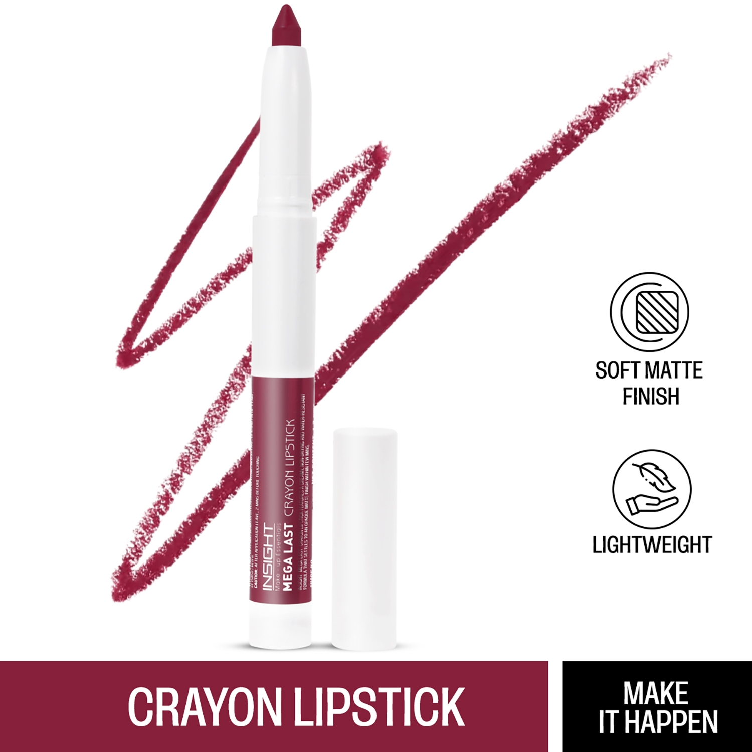 Insight Cosmetics Mega Last Crayon Lipstick - 16 Make It Happen (1.3g)