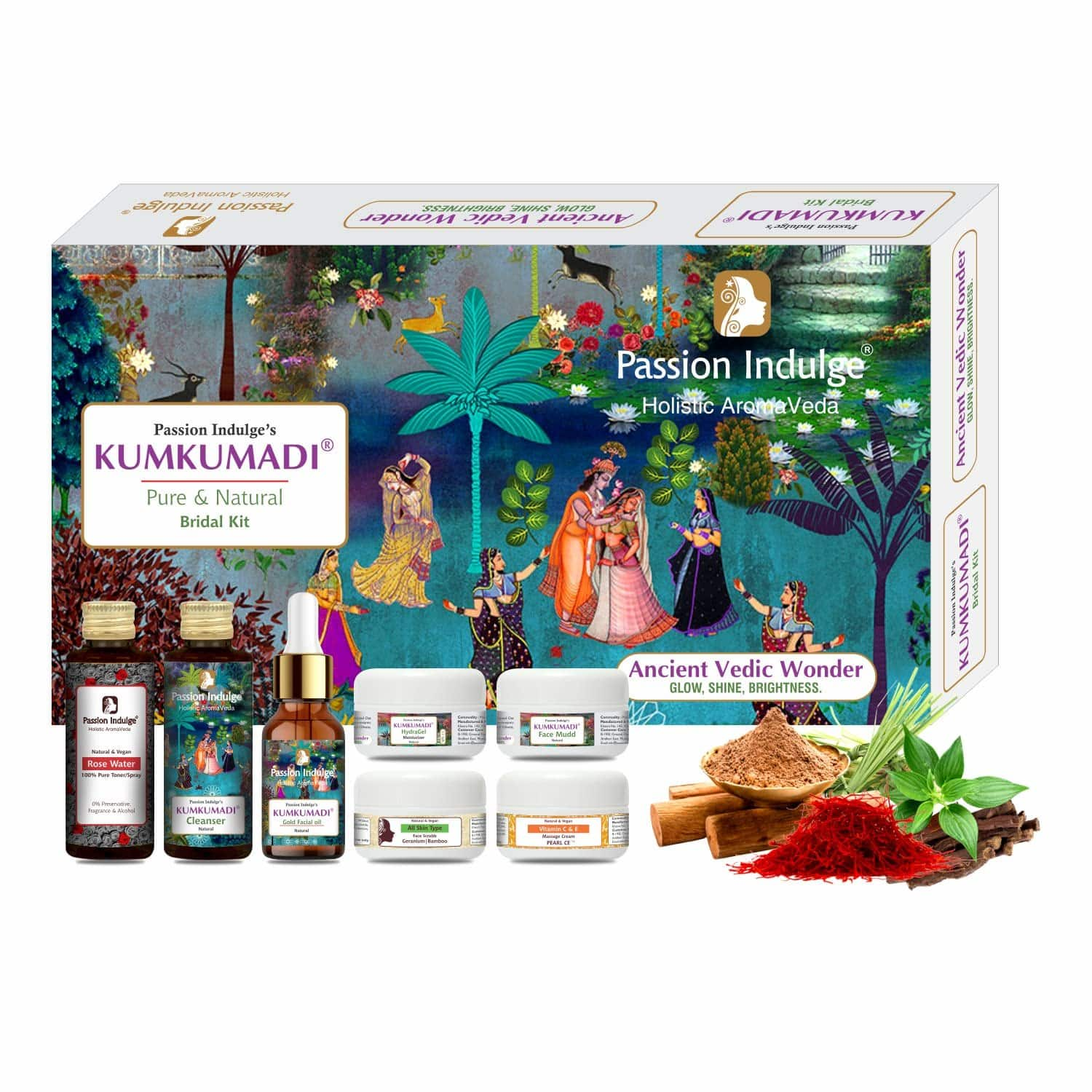 Passion Indulge | Passion Indulge Kumkumadi Skin Glowing 7 Star Facial Kit