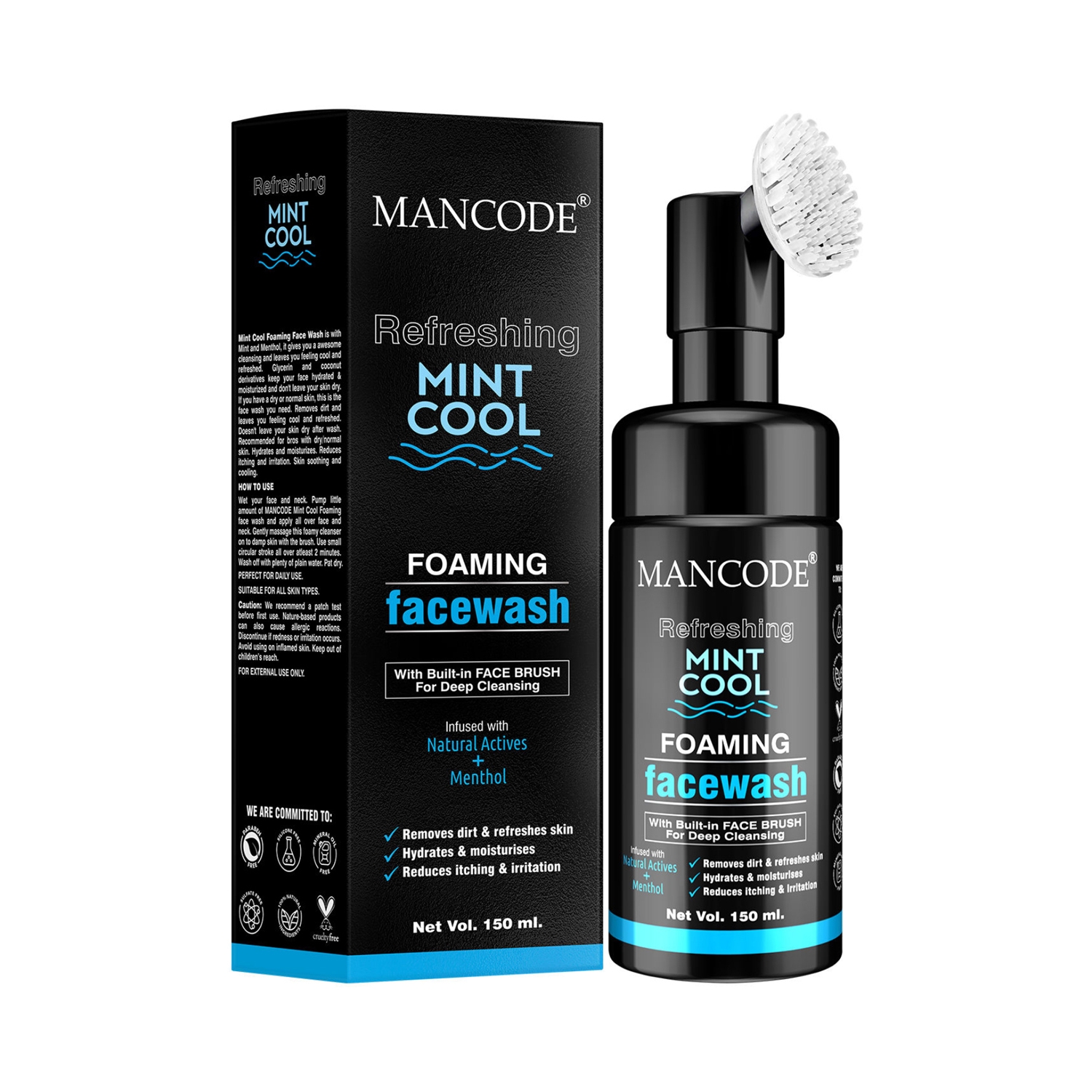 Mancode Refreshing Mint Cool Foaming Face Wash (150ml)