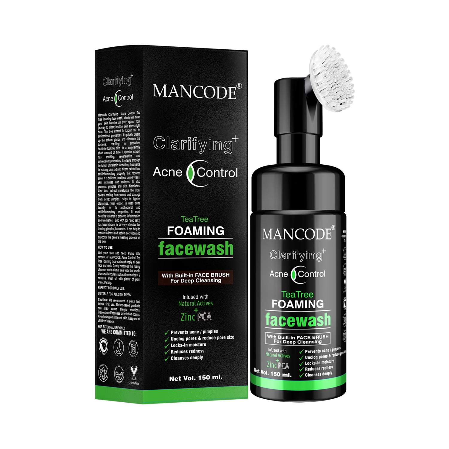 Mancode | Mancode Acne Control Tea Tree Foaming Face Wash (150ml)
