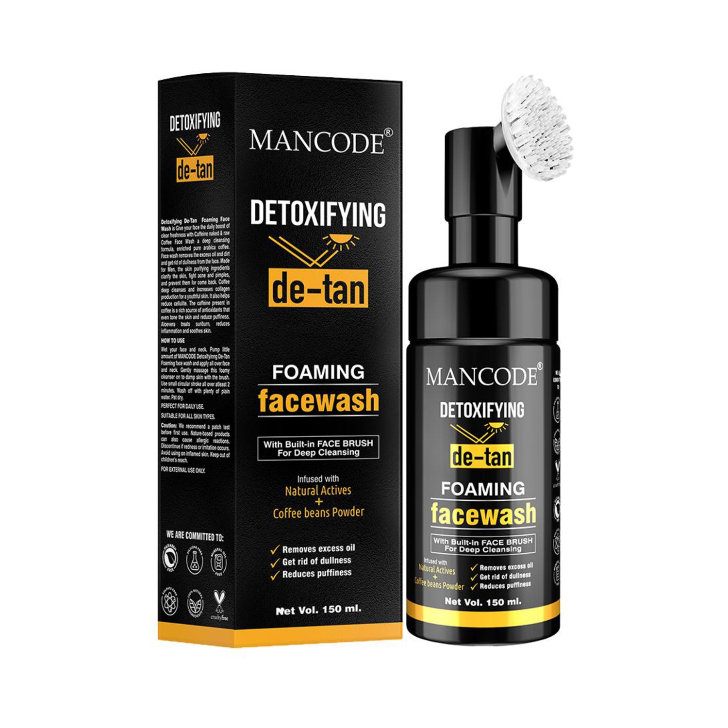 Mancode | Mancode Detoxifying De-Tan Foam Face Wash (150ml)
