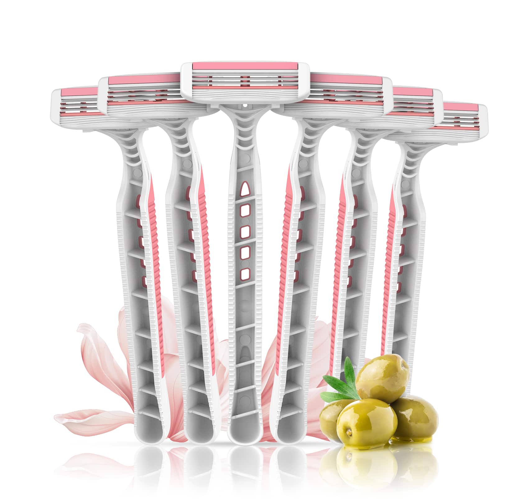 LetsShave | LetsShave Evior 3 Plus Disposable Razor - Pink, White (6 Pcs)
