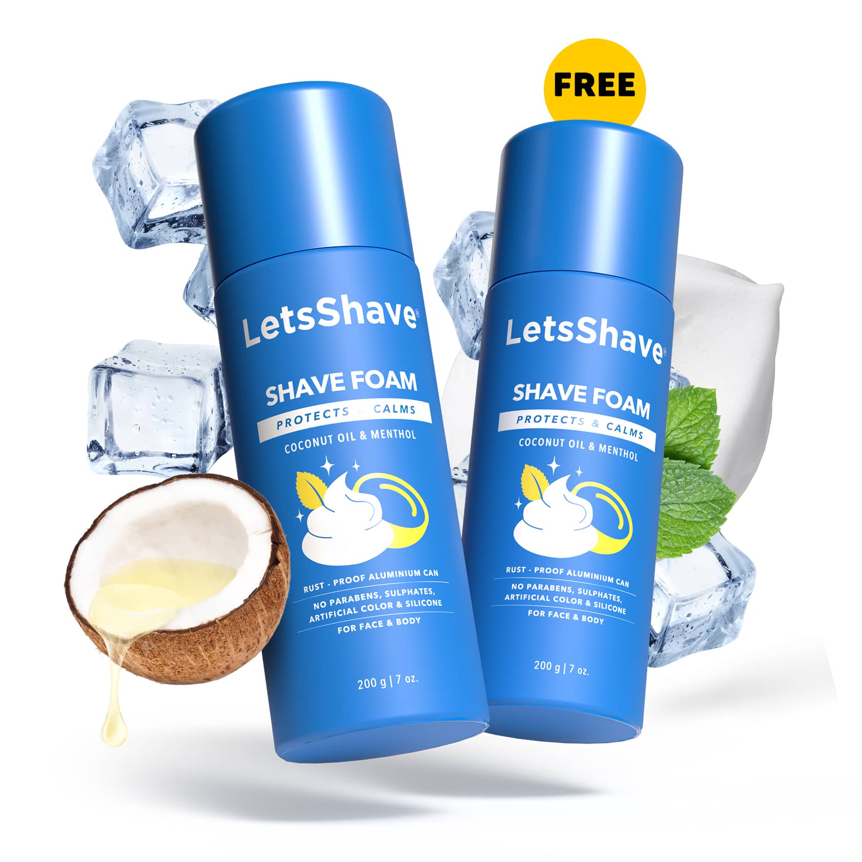 LetsShave | LetsShave Shave Foam With Coconut Oil & Menthol Set (2Pcs)