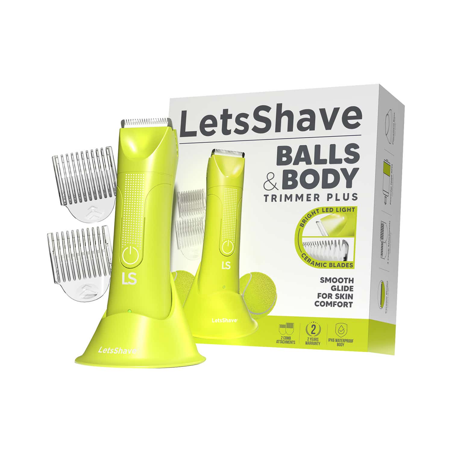 LetsShave | LetsShave Balls & Male Body Trimmer Plus Waterproof Body Groomer with Skin-Safe Ceramic Blade (1 pc)