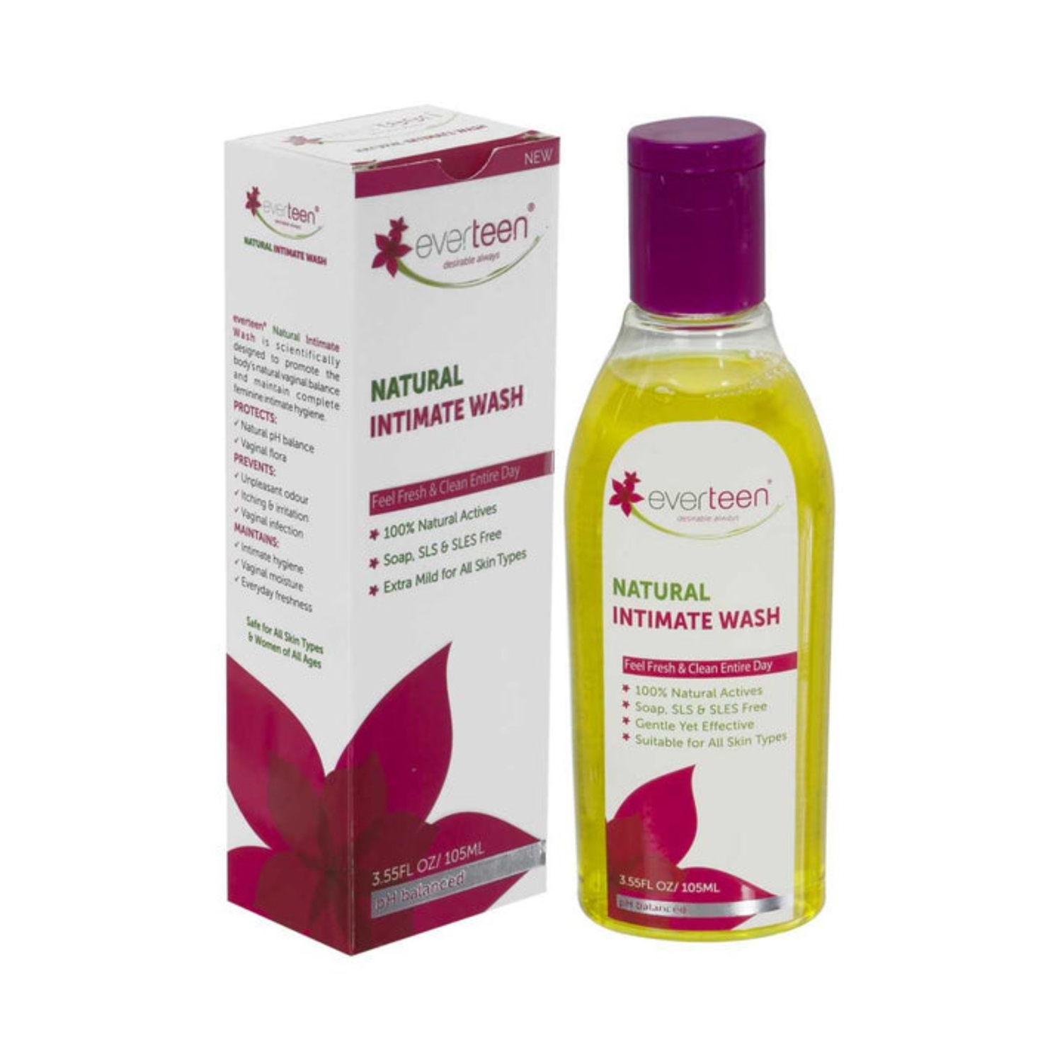Everteen Natural Intimate Wash for Feminine Hygiene (105ml)