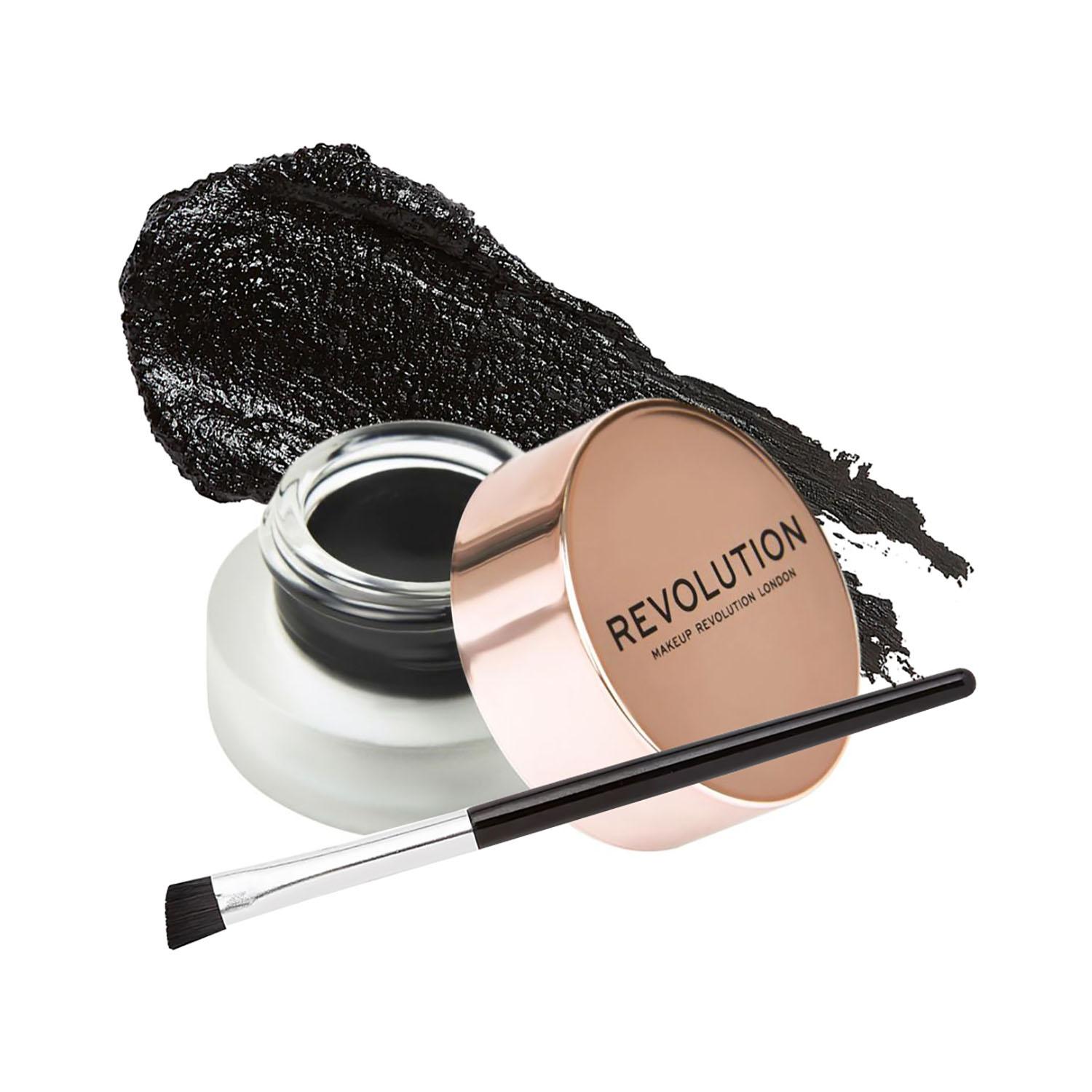 Makeup Revolution | Makeup Revolution Gel Eyeliner Pot With Brush - Black (3g)