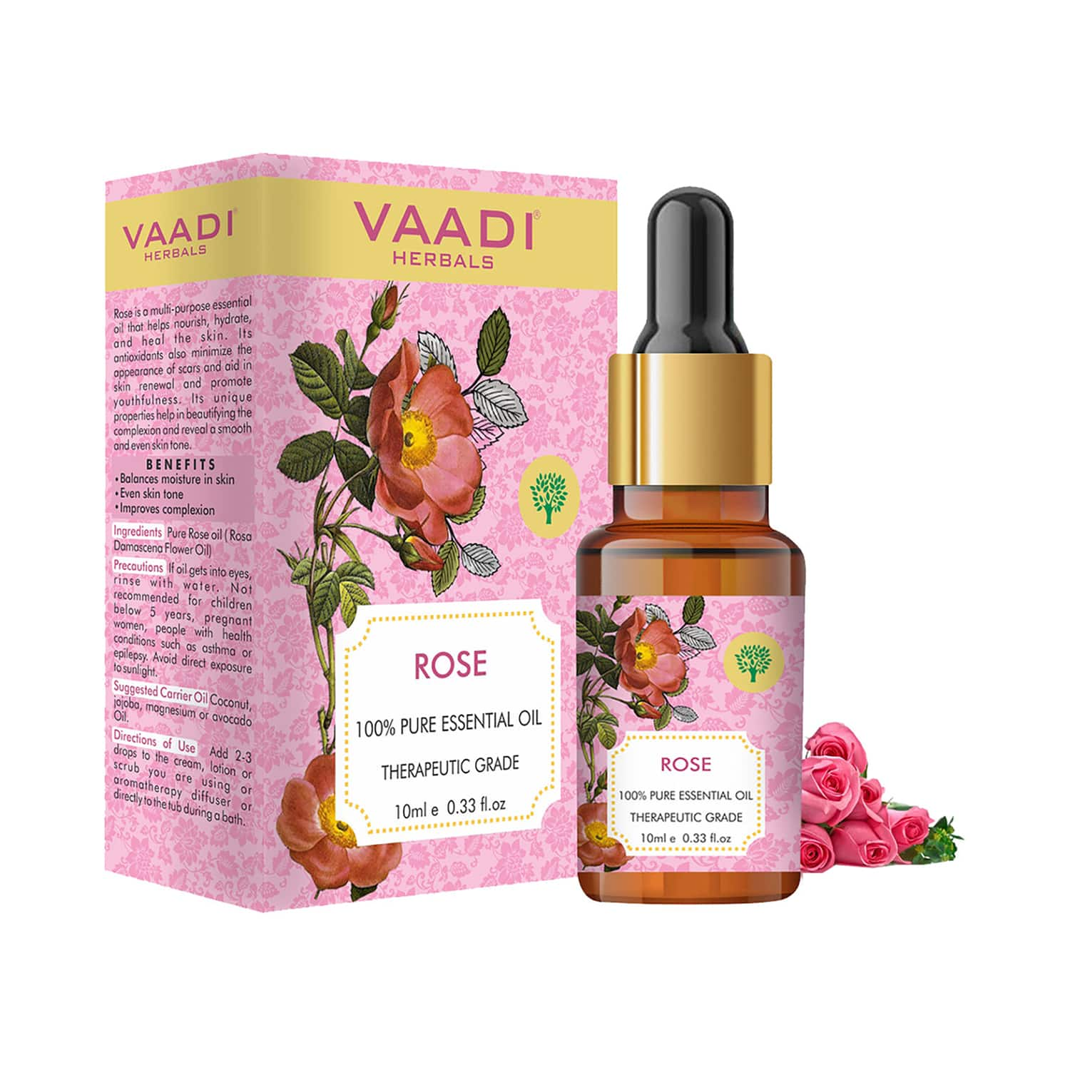 Vaadi Herbals | Vaadi Herbals 100% Pure Therapeutic Grade Rose Essential Oil (10ml)