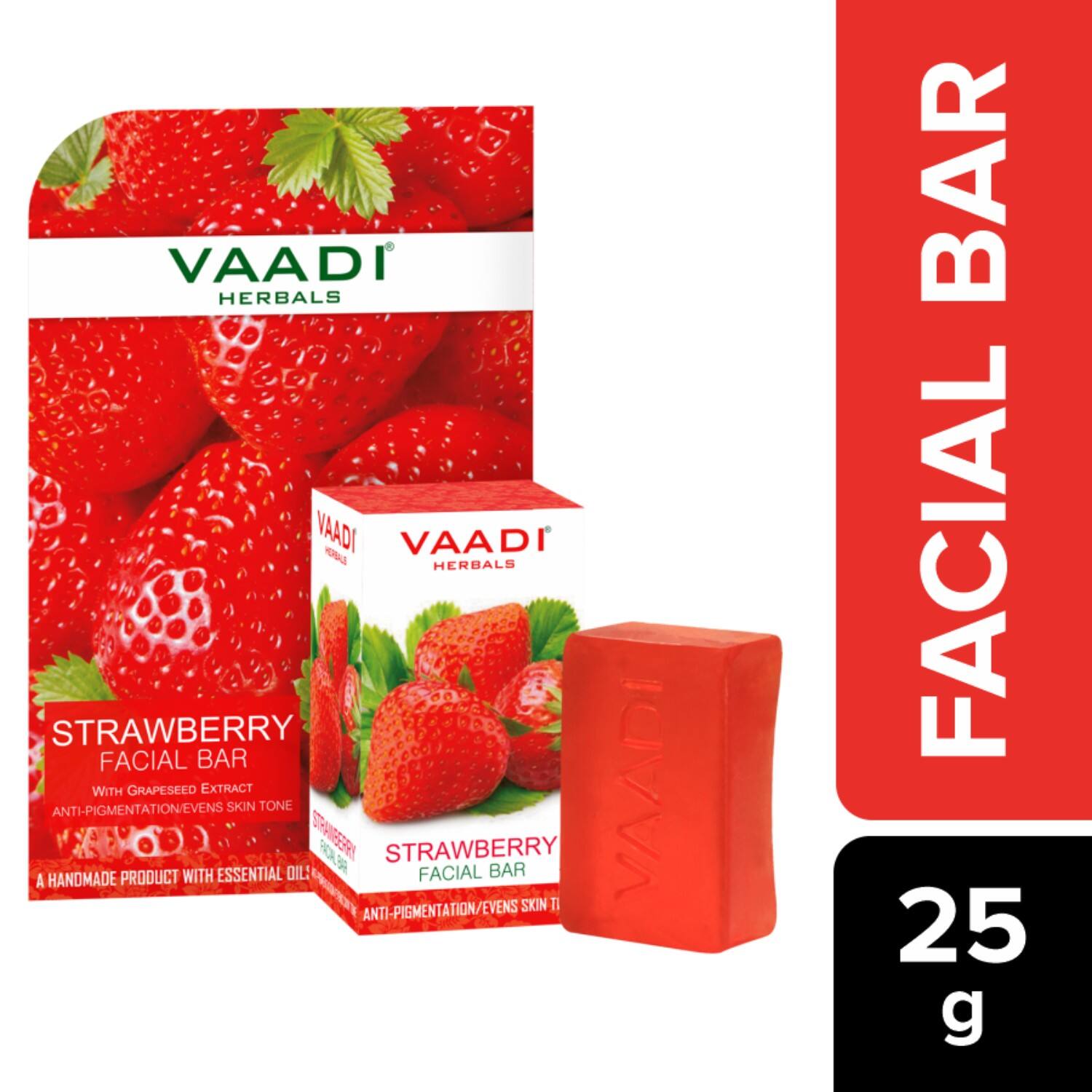 Vaadi Herbals | Vaadi Herbals Strawberry Facial Bar With Grapeseed Extract (25g)