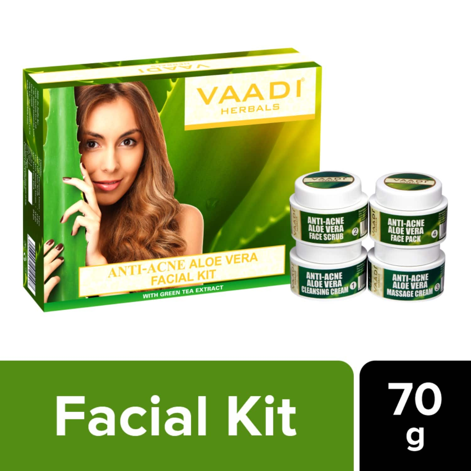 Vaadi Herbals | Vaadi Herbals Anti-Acne Aloe Vera Facial Kit (4 Pcs)