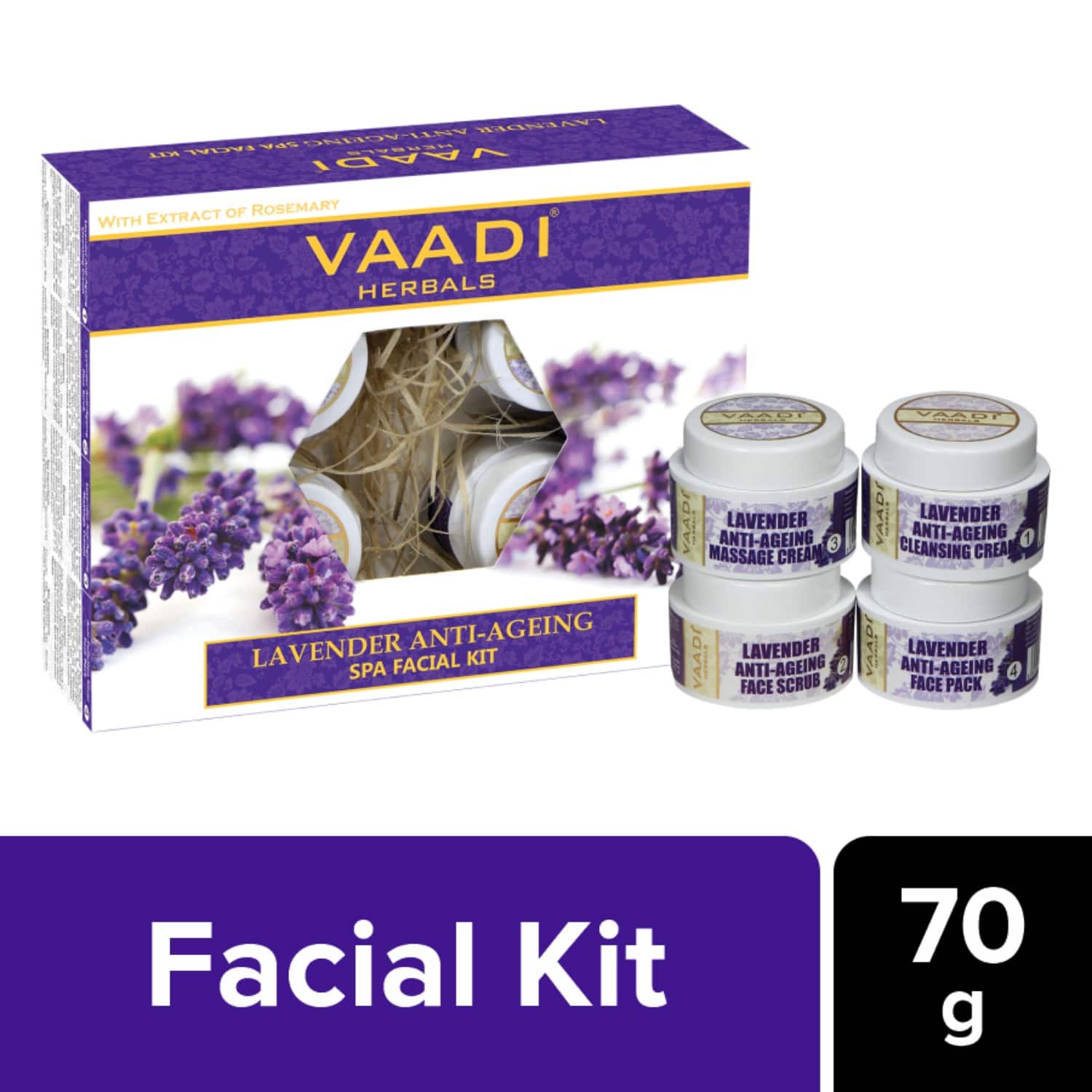 Vaadi Herbals | Vaadi Herbals Lavender Anti Ageing Spa Facial Kit (4 Pcs)