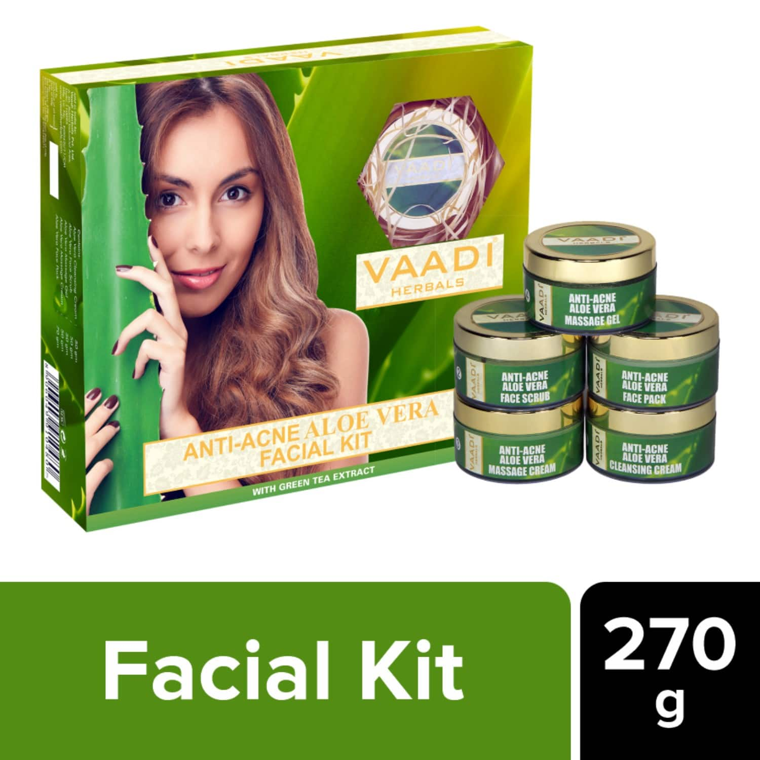 Vaadi Herbals | Vaadi Herbals Anti-Acne Aloe Vera Facial Kit (5 Pcs)