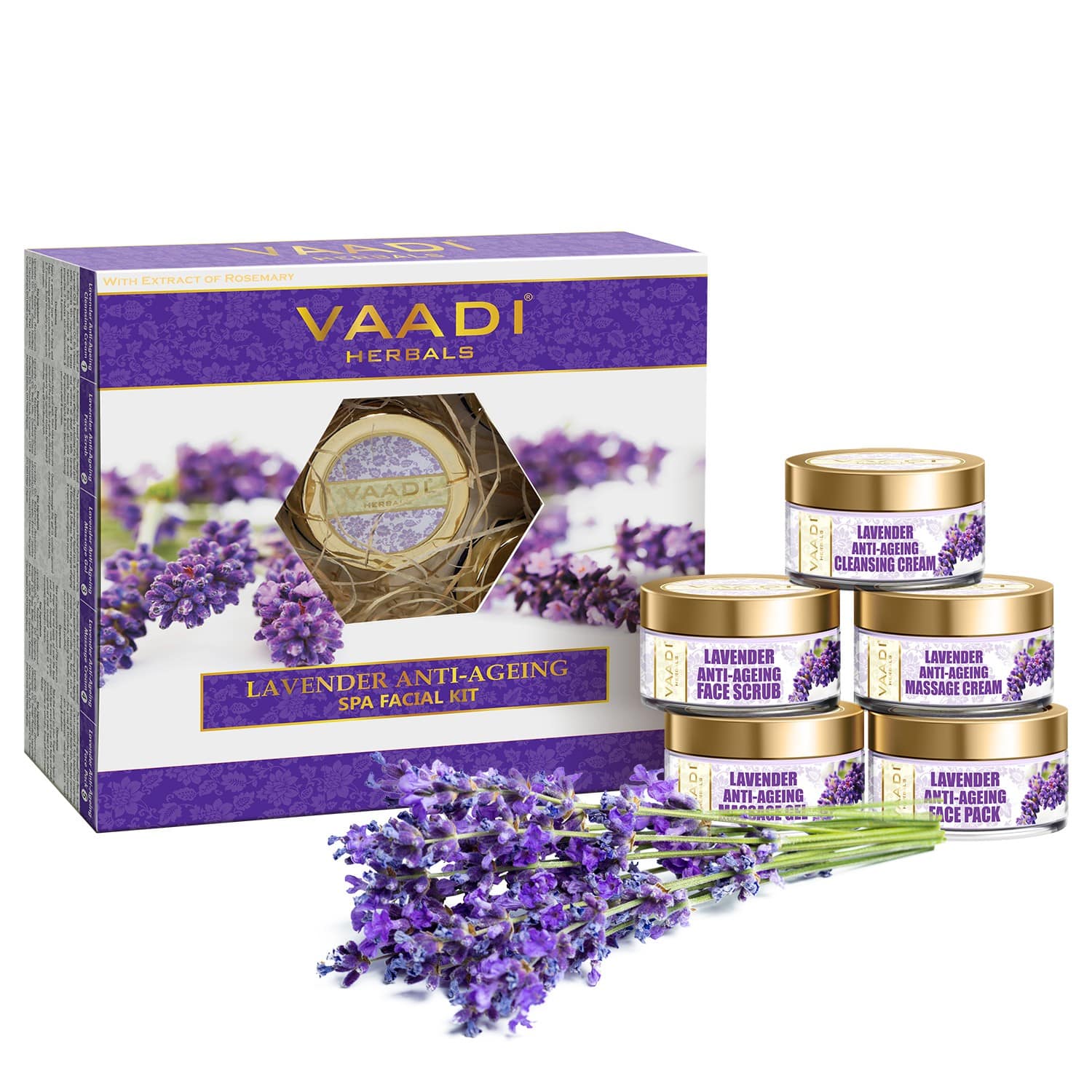 Vaadi Herbals | Vaadi Herbals Lavender Anti Ageing Spa Facial Kit (5 Pcs)