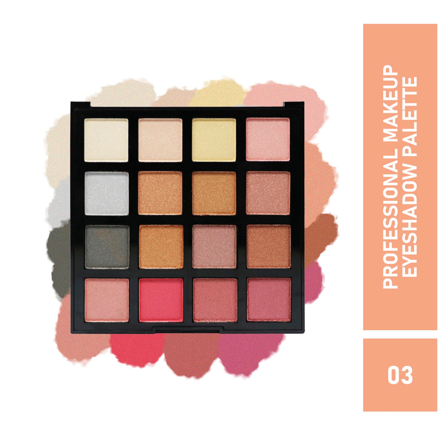 Half N Half | Half N Half 16 Colours Makhmali Eyeshadow Palette For Professional Makeup Artist - 03 Multicolour (18g)