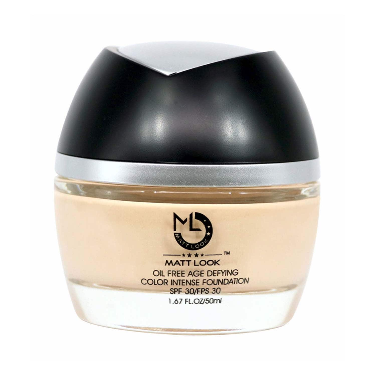 Matt Look | Matt Look Oil Free Age Defying Colour Intense Foundation - 01 Natural Beige (50ml)