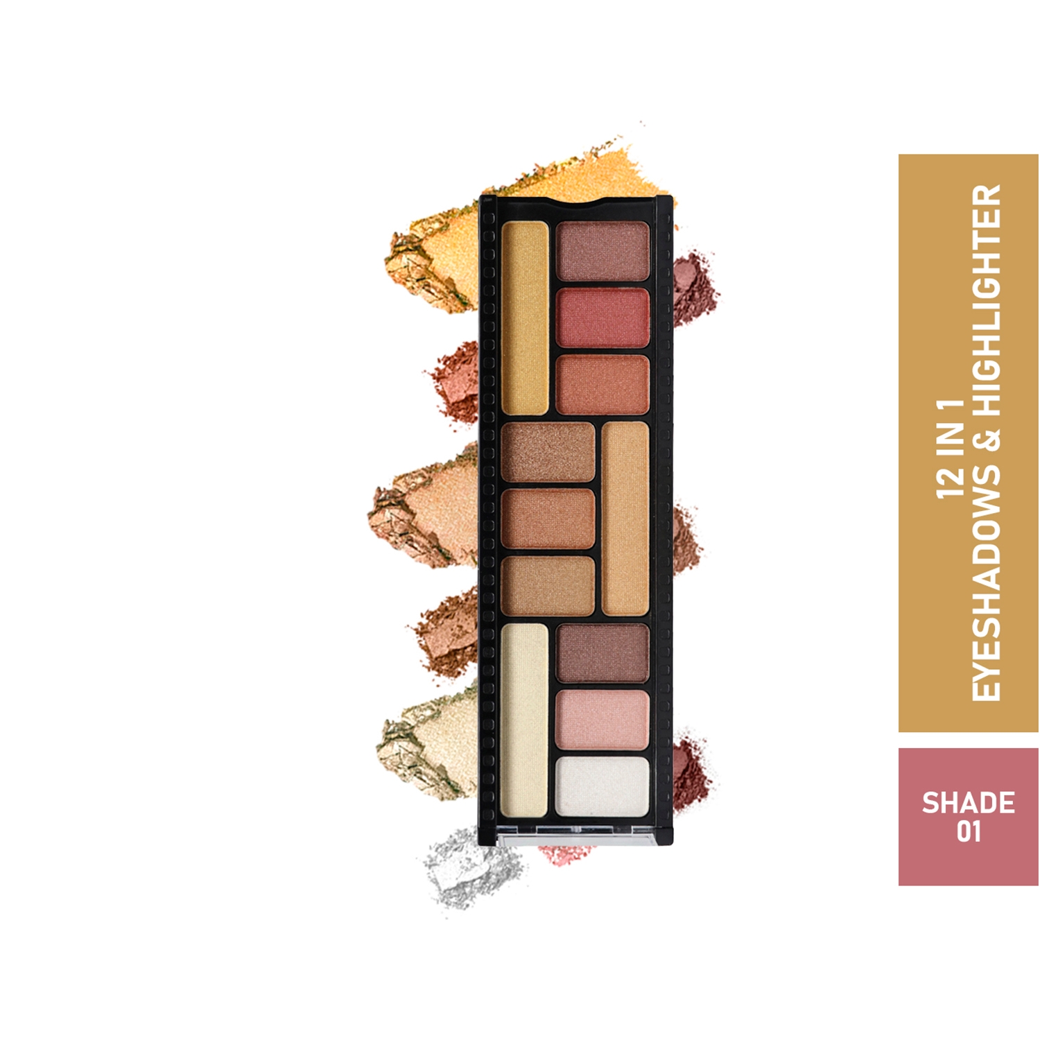 Half N Half | Half N Half 12-In-1 Eyeshadow & Highlighter Makeup Kit - 01 Multicolour (12g)