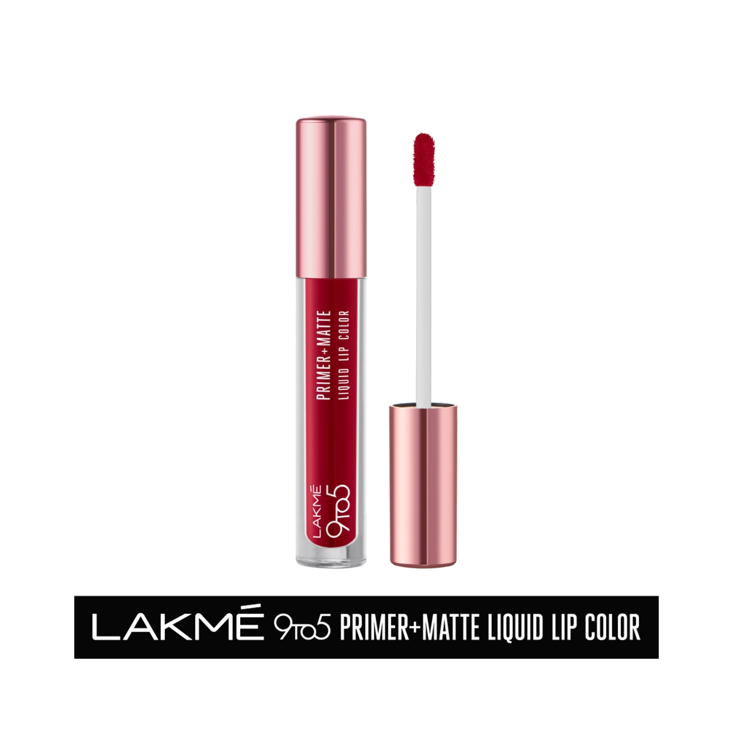 Lakme | Lakme 9To5 Primer + Matte Liquid Lip Color - MR3 Vivid Crimson (4.2ml)
