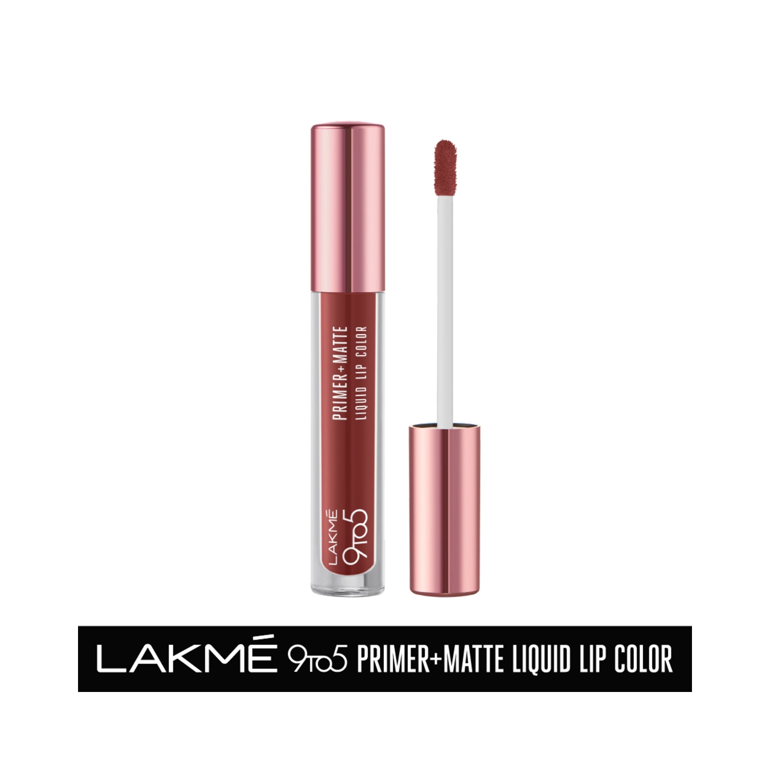 Lakme | Lakme 9To5 Primer + Matte Liquid Lip Color - MB2 Intense Latte (4.2ml)
