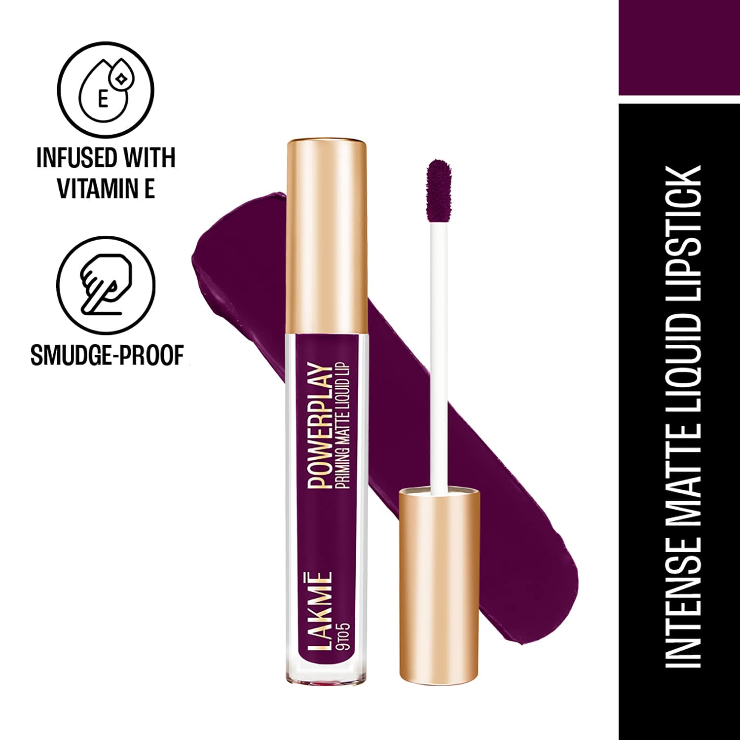 Lakme | Lakme 9 To 5 Powerplay Priming Matte Liquid Lip - Dynamic Purple (4.2 ml)