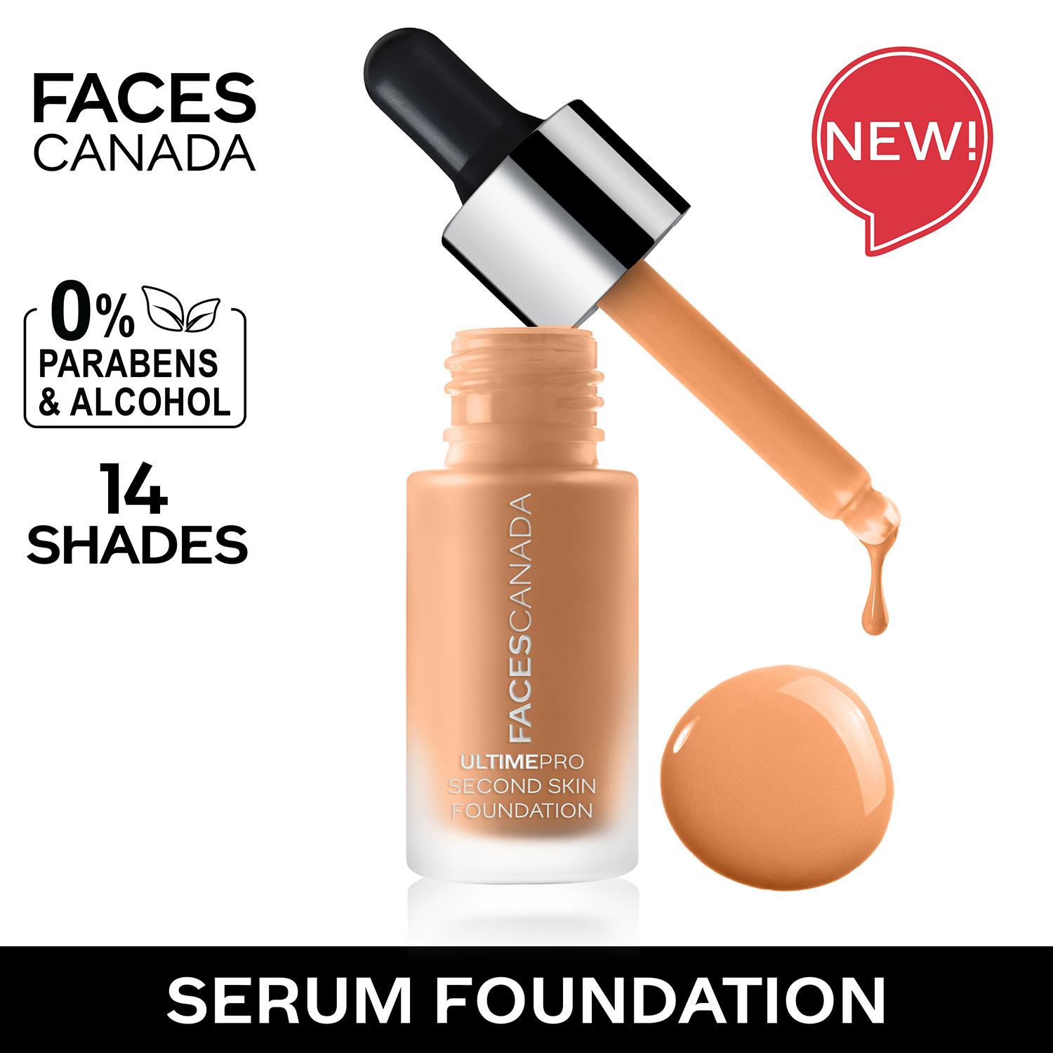 Faces Canada | Faces Canada Ultime Pro Second Skin Foundation - Soft Sand 041, Matte Finish, SPF 15 (15 ml)