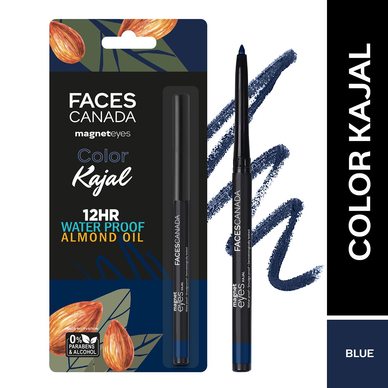 Faces Canada | Faces Canada Magneteyes Color Kajal, 12 HR Stay, Matte Finish,Water Proof -Blue Motivation 01 (0.30 g)