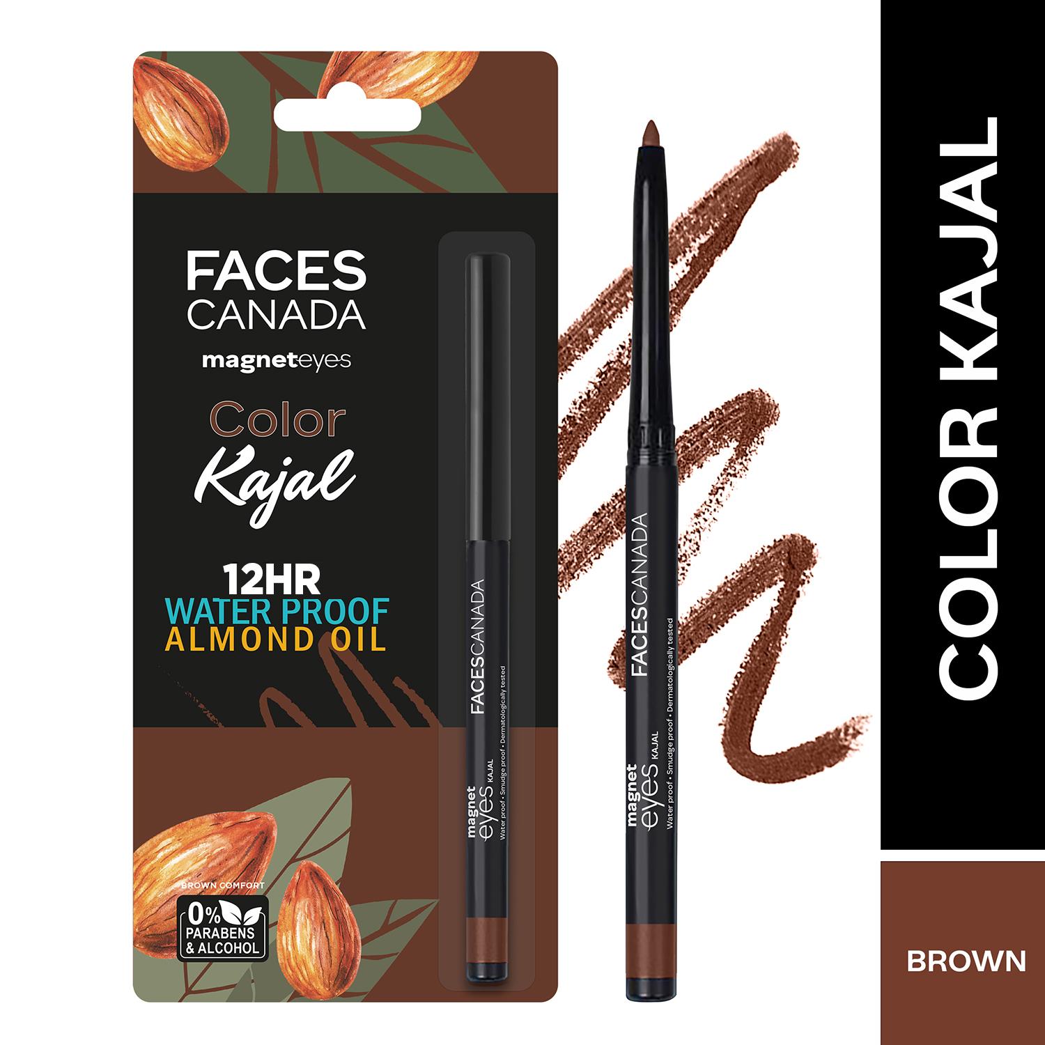 Faces Canada | Faces Canada Magneteyes Color Kajal - Brown Comfort 03, 12 HR Stay, Matte Finish, Water Proof (0.30 g)