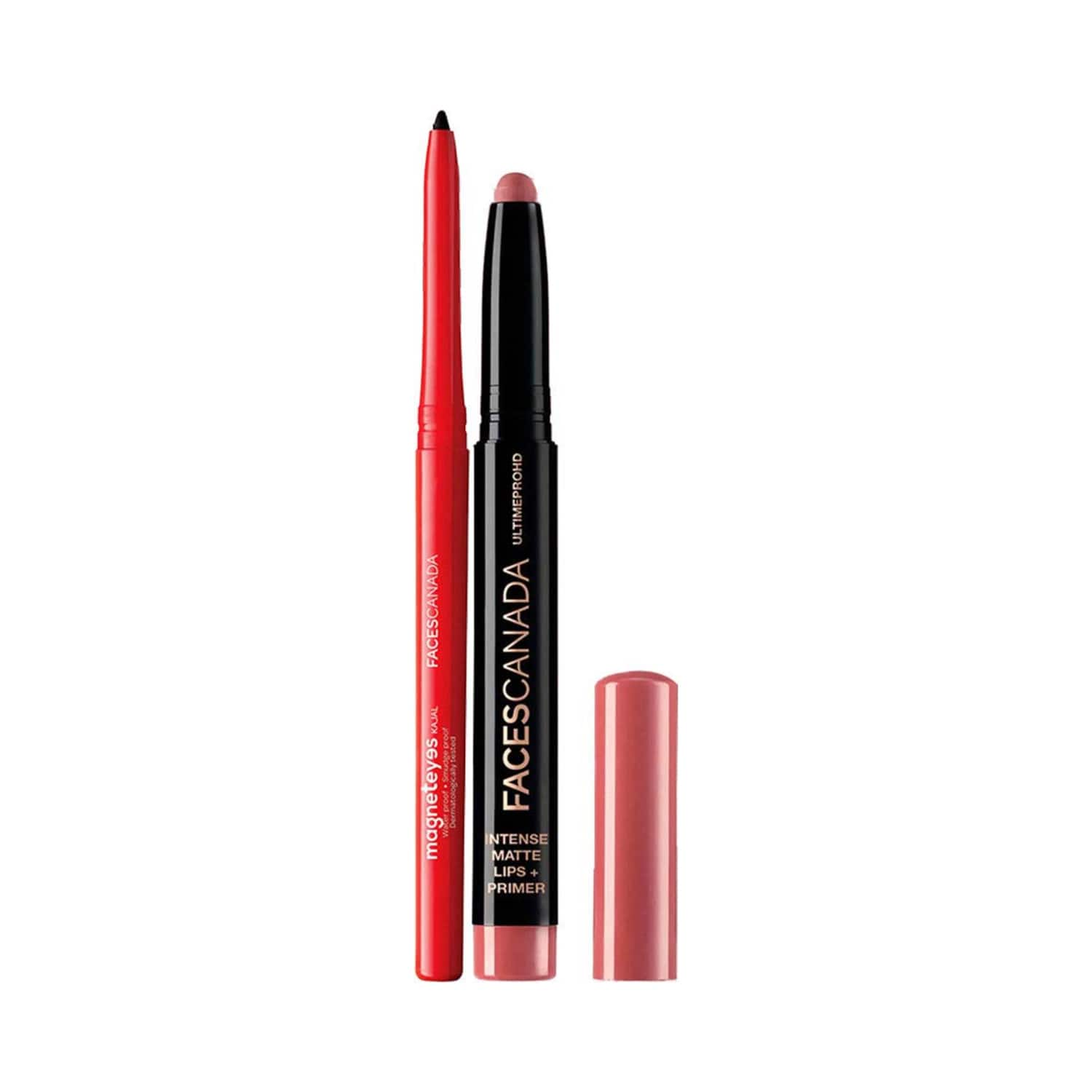 Faces Canada | Faces Canada Tea Rose Lip Crayon And Magneteyes Kajal Combo - (2Pcs)