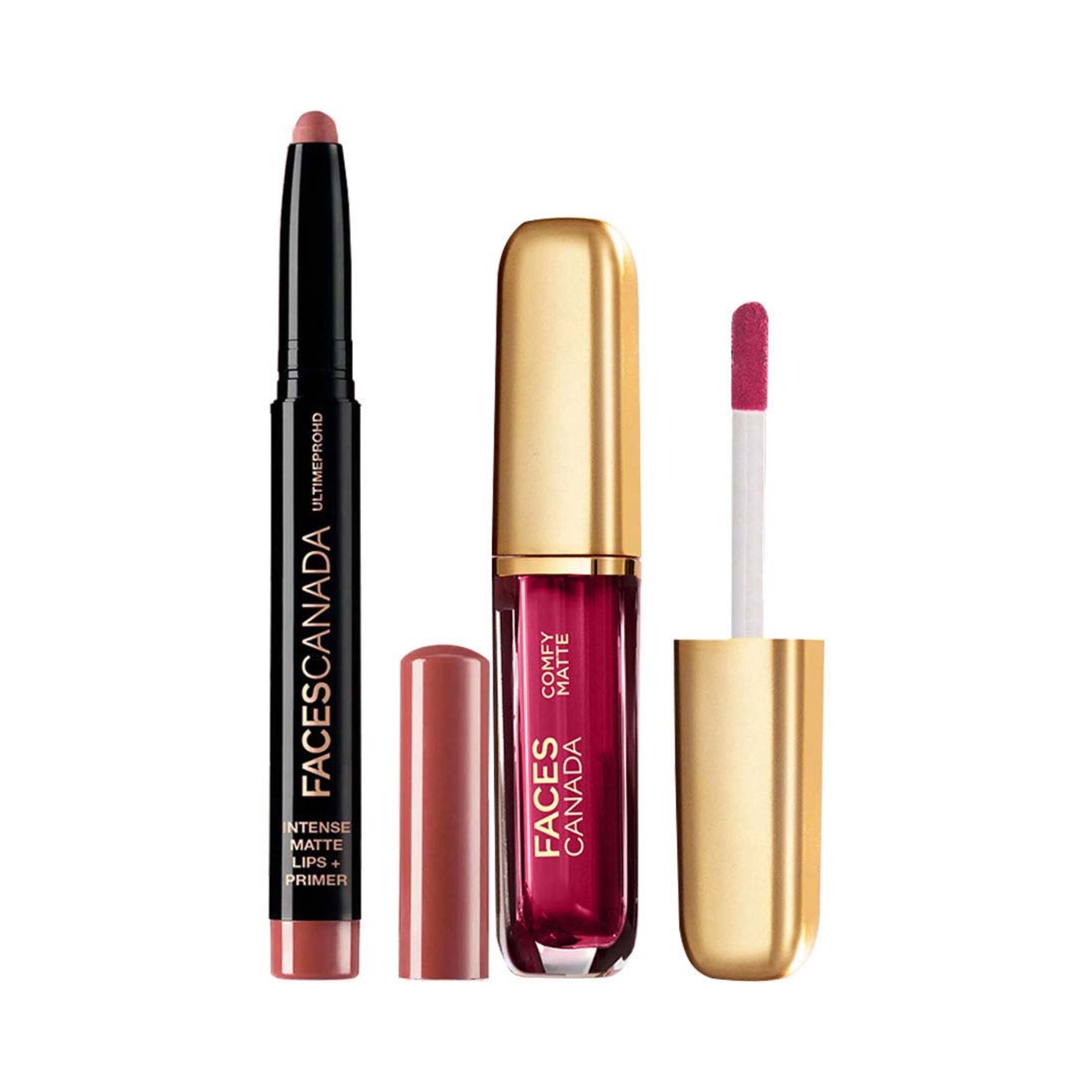 Faces Canada Comfy Matte Liquid Lipstick And Lip Crayon - (2Pcs)