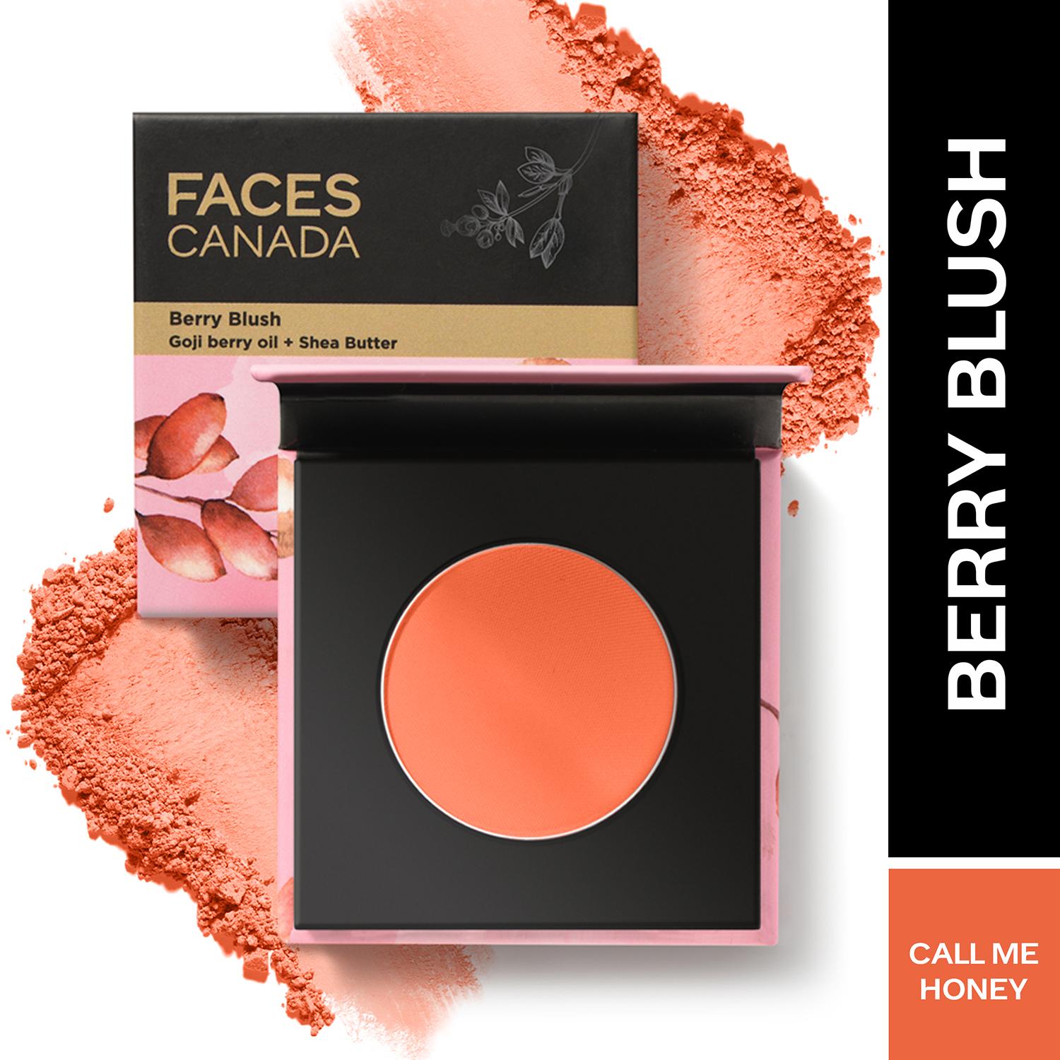 Faces Canada | Faces Canada Berry Blush - Call Me Honey 02, Lightweight Long Lasting Ultra-Matte HD Finish (4 g)