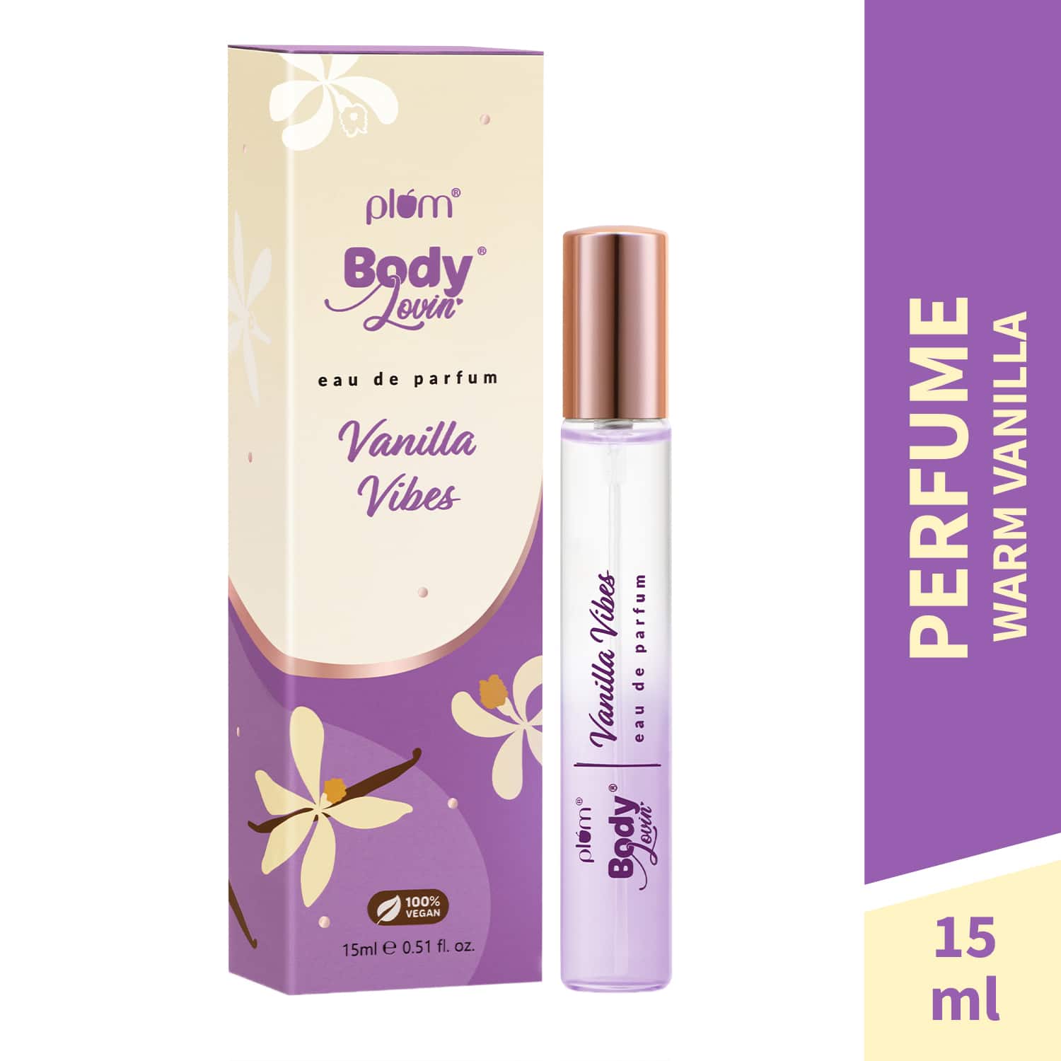 Plum | Plum BodyLovin' Vanilla Vibes Eau De Parfum | Long Lasting Vanilla Perfume For Women (15 ml)