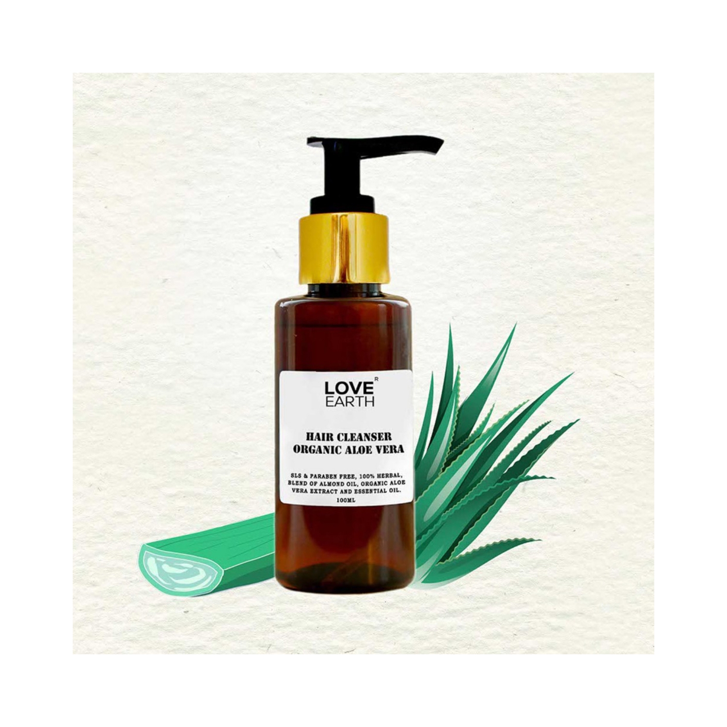 Love Earth Organic Aloe Vera Hair Cleanser (100ml)