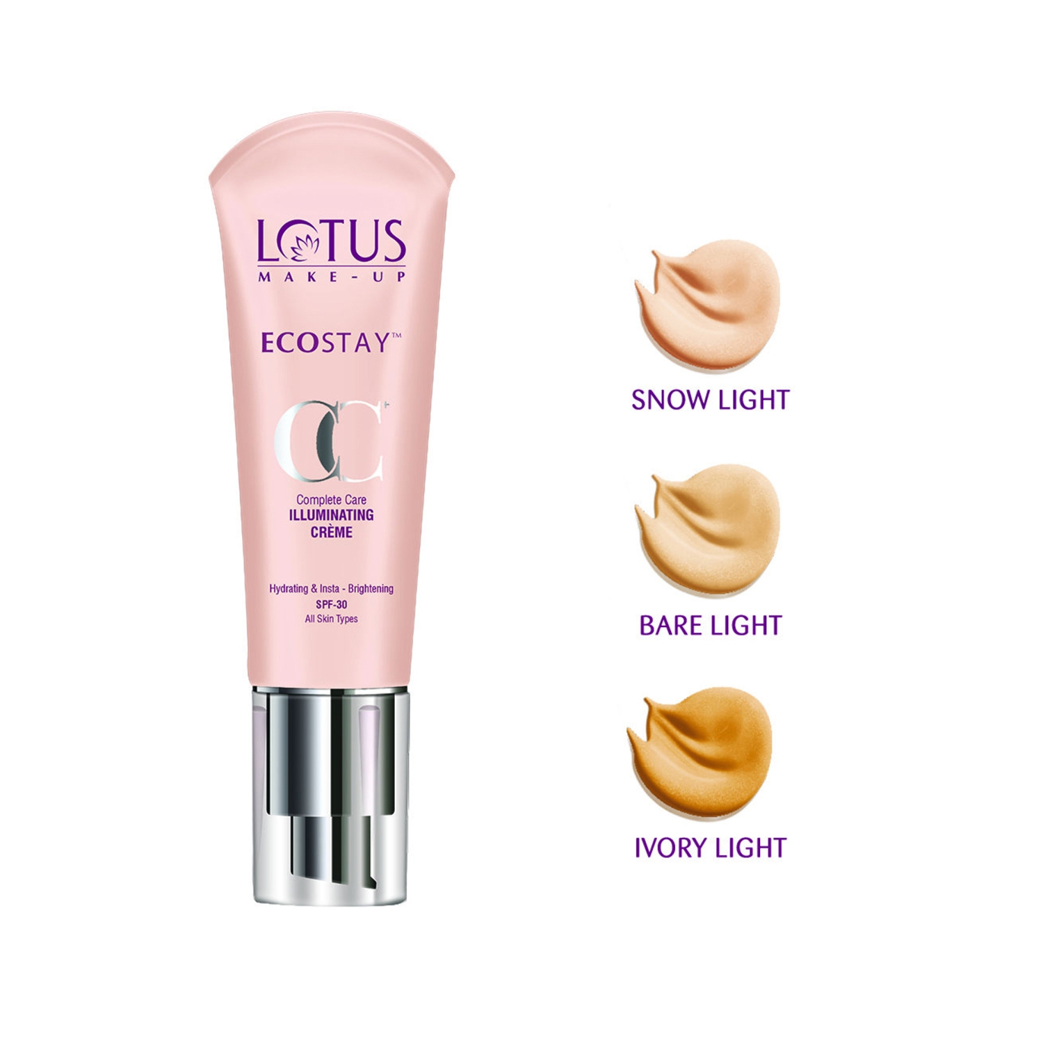 Lotus Makeup Ecostay Cc+ Illuminating Creme SPF 30 - IC02 Bare