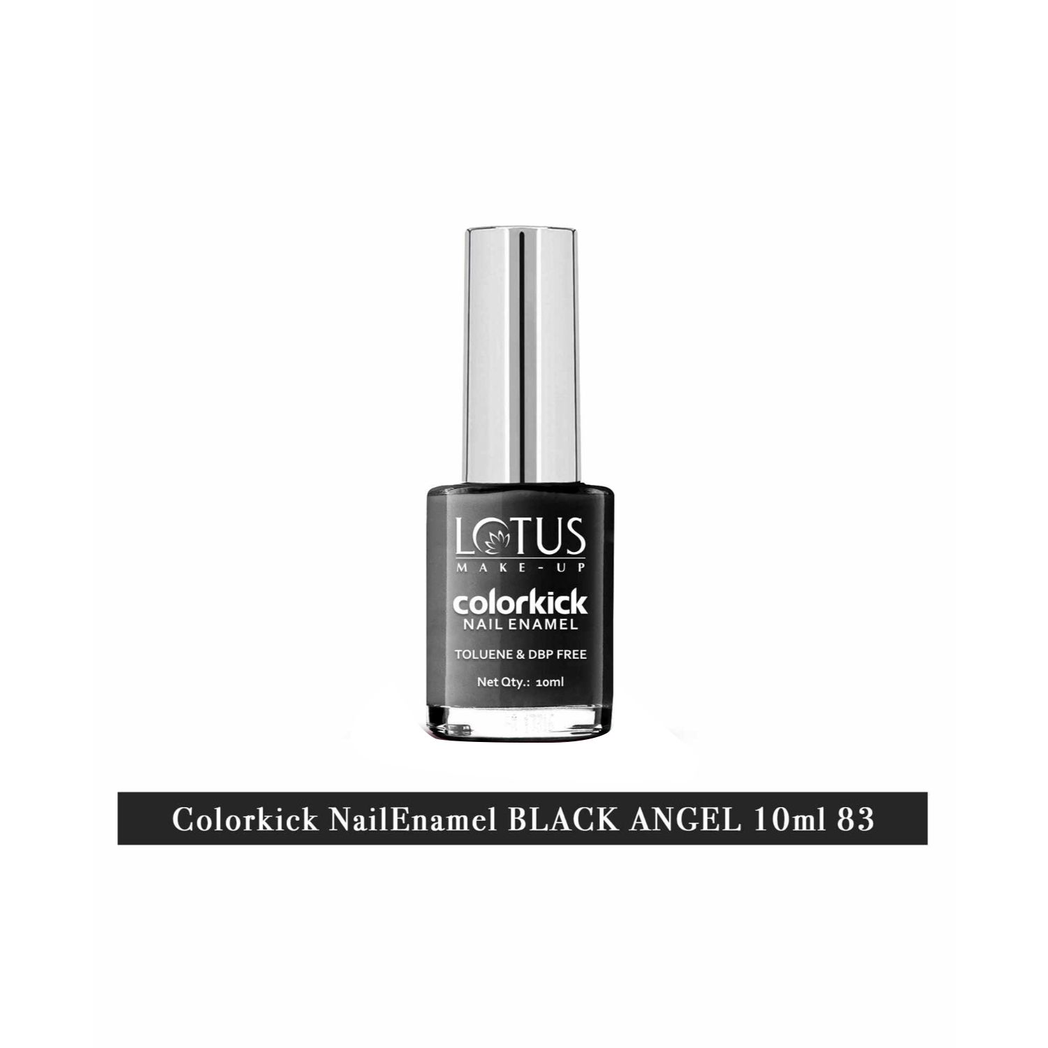 Lotus | Lotus Makeup Colorkick Nail Enamel - 83 Black Angel (10ml)