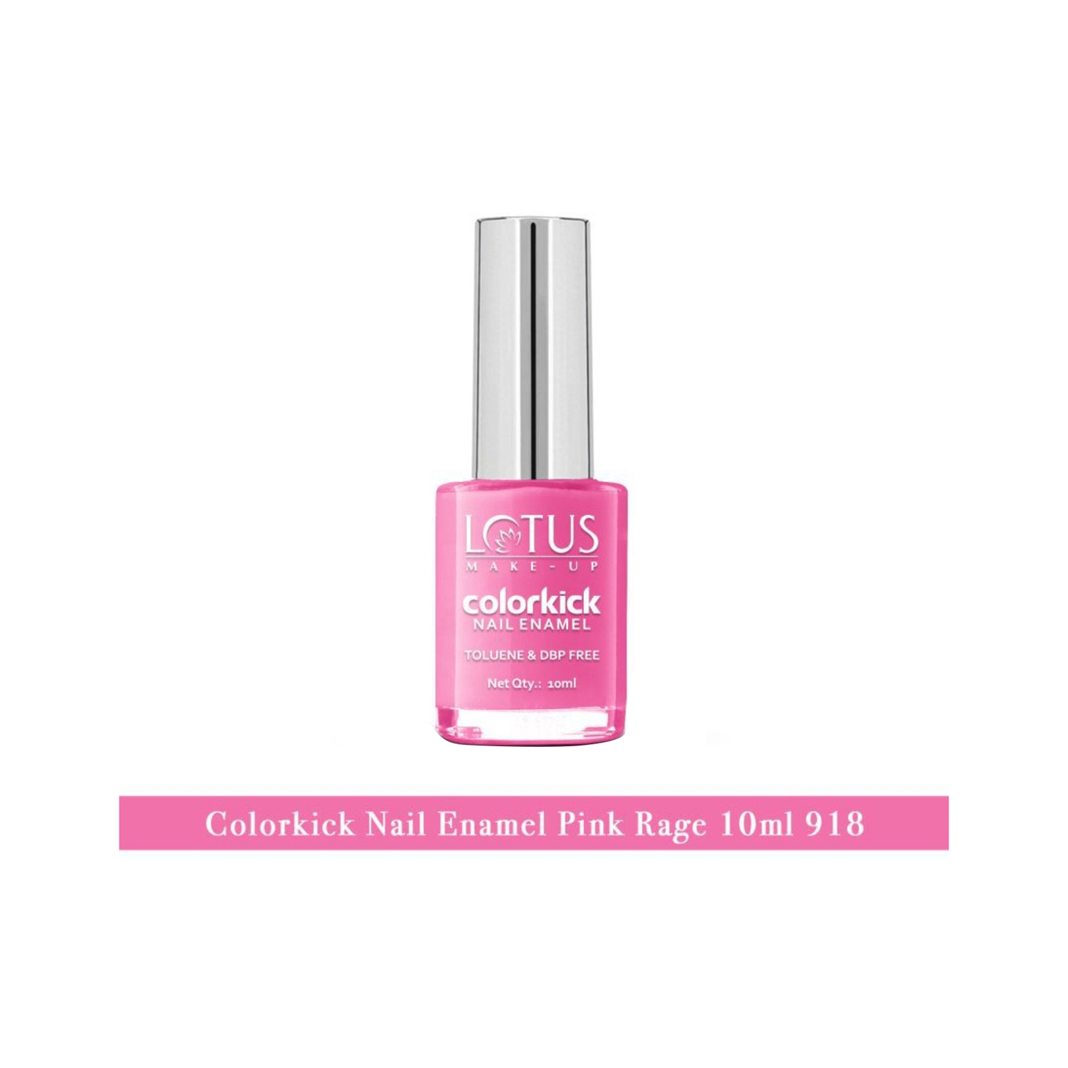 Lotus | Lotus Makeup Colorkick Nail Enamel - 918 Pink Rage (10ml)