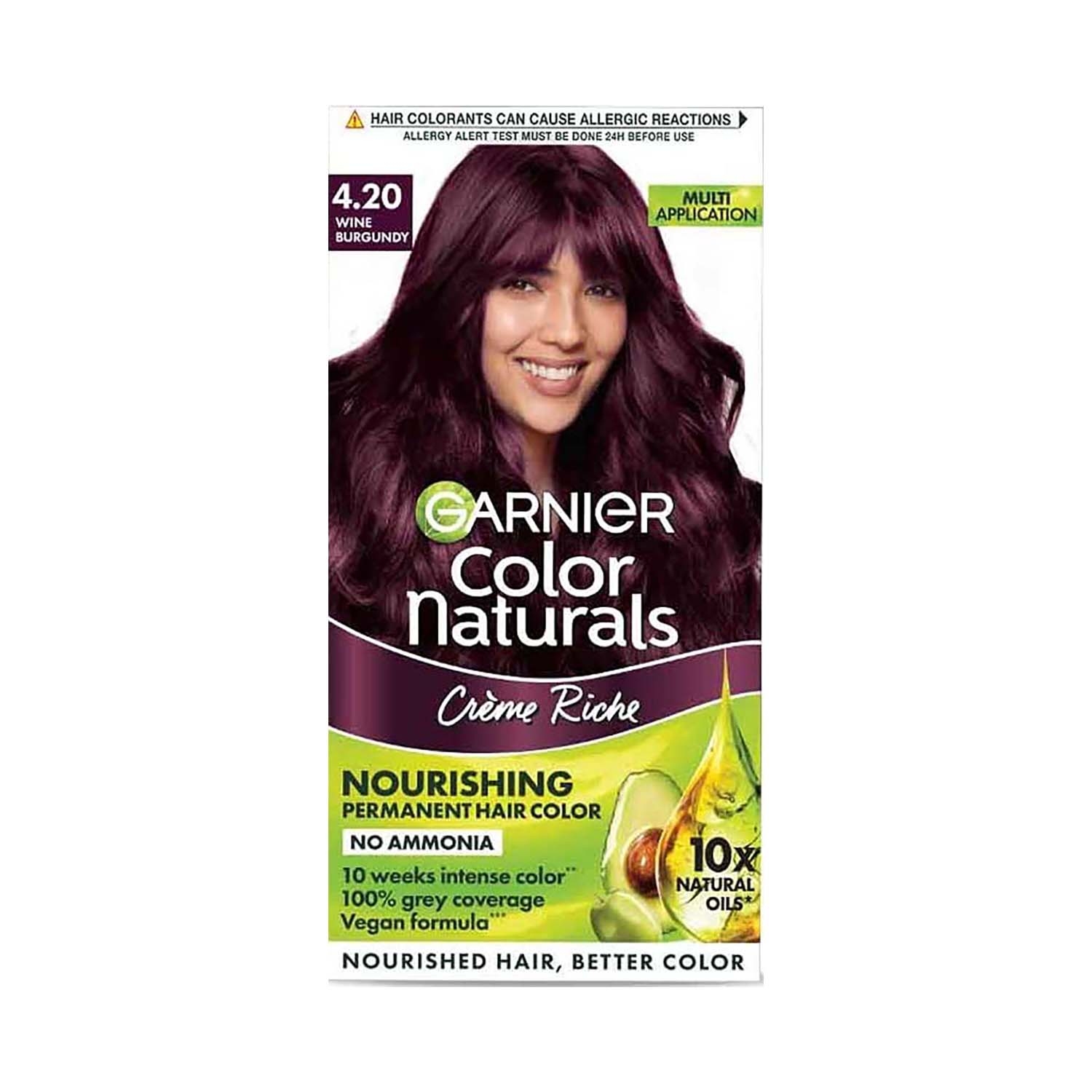Garnier | Garnier Color Naturals Creme Riche Hair Color - 4.20 Wine Burgundy (70ml+60g)